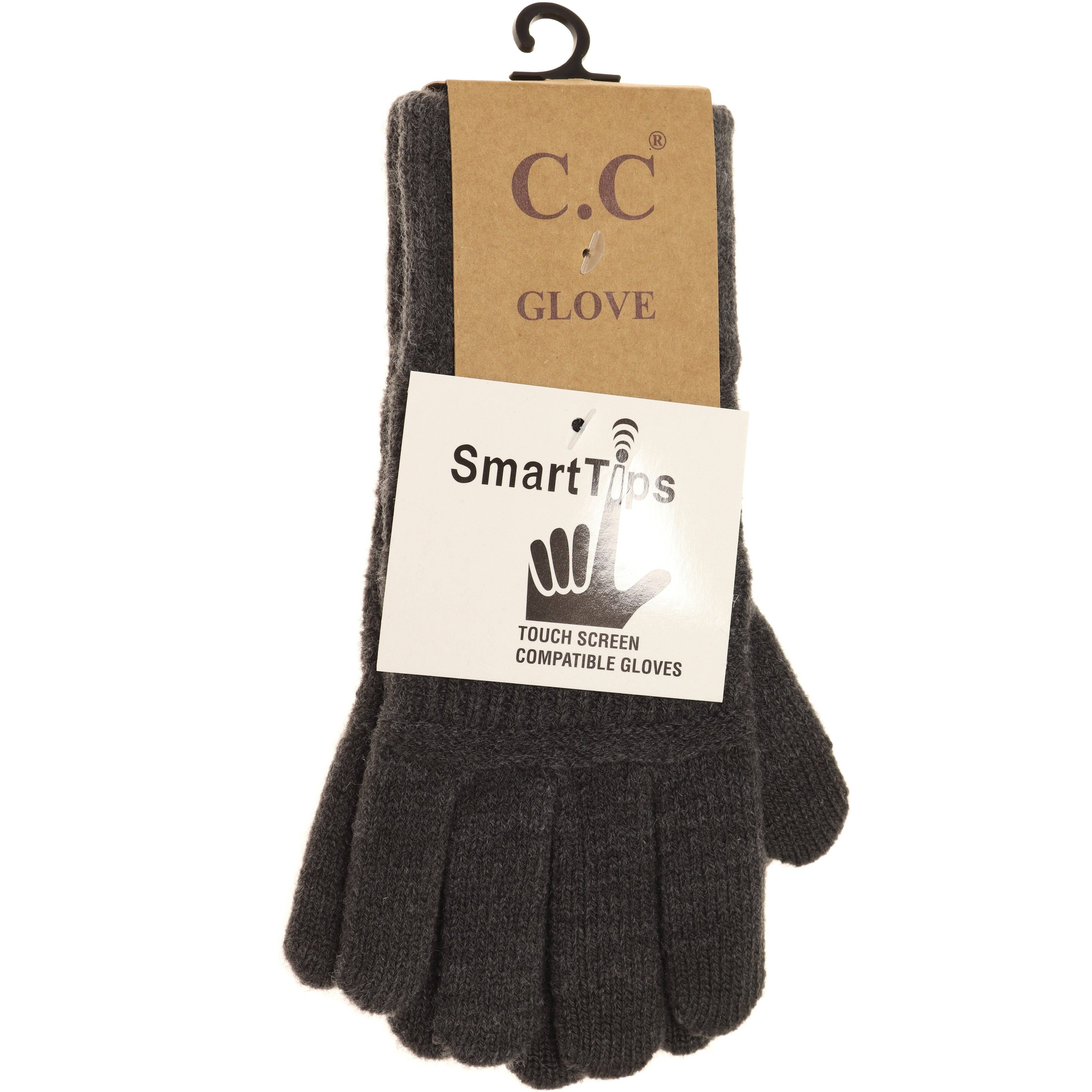 Dark Grey Classic Knit Gloves