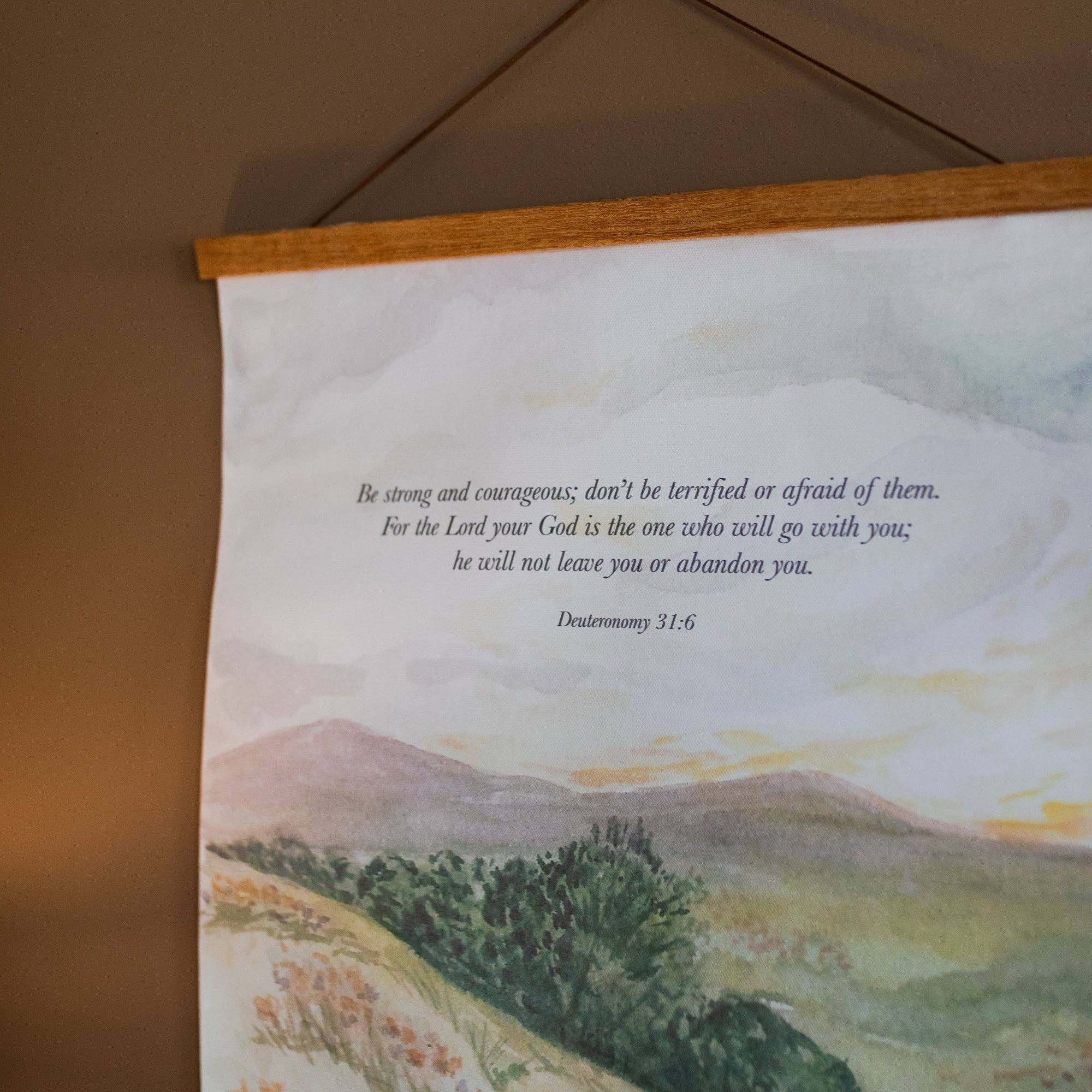 Field Watercolor | Deuteronomy 31 Hanging Canvas
