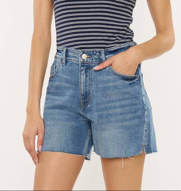 Medium Wash High Rise Shorts