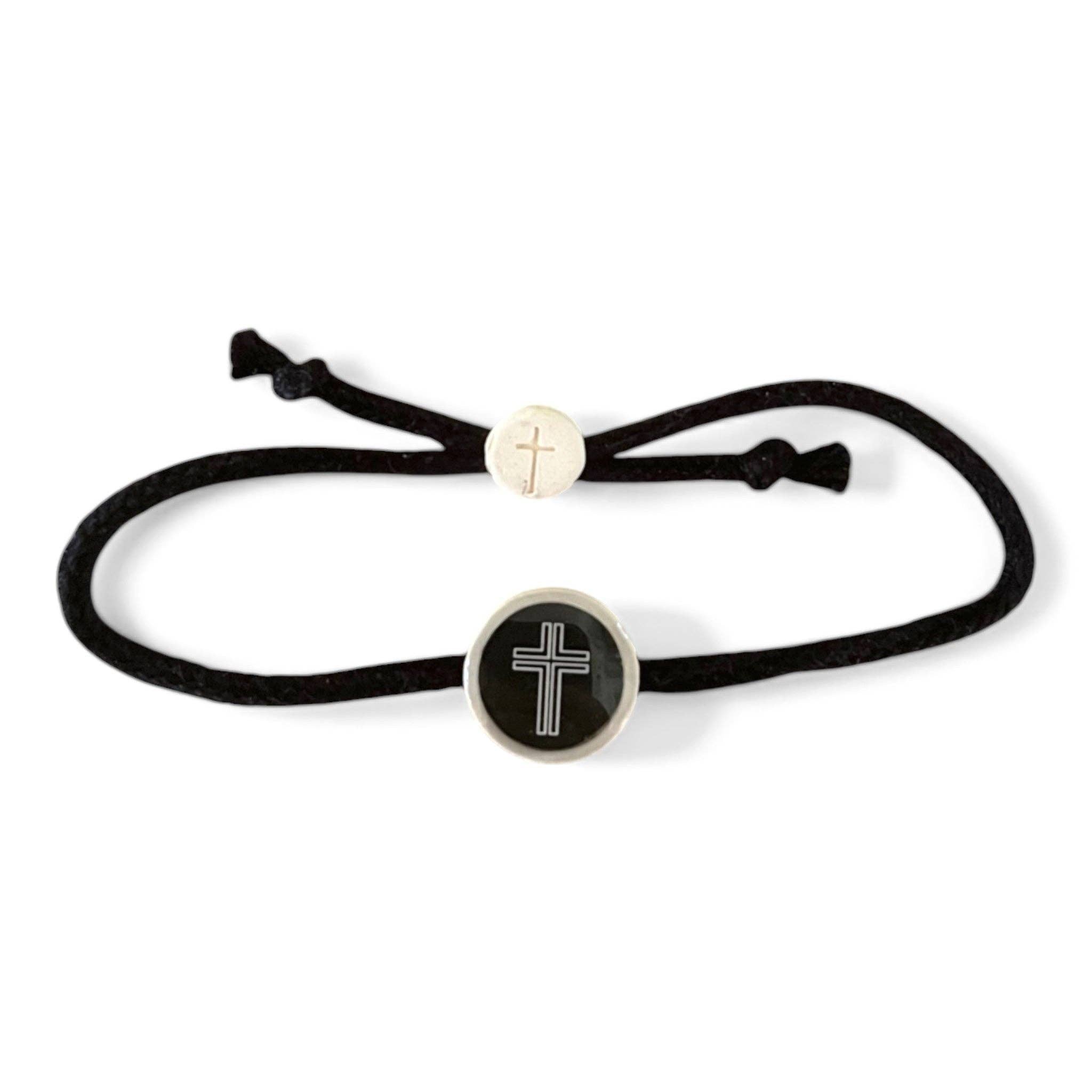 Tap To Pray® Survivor Series Bracelet: Onyx + Cross