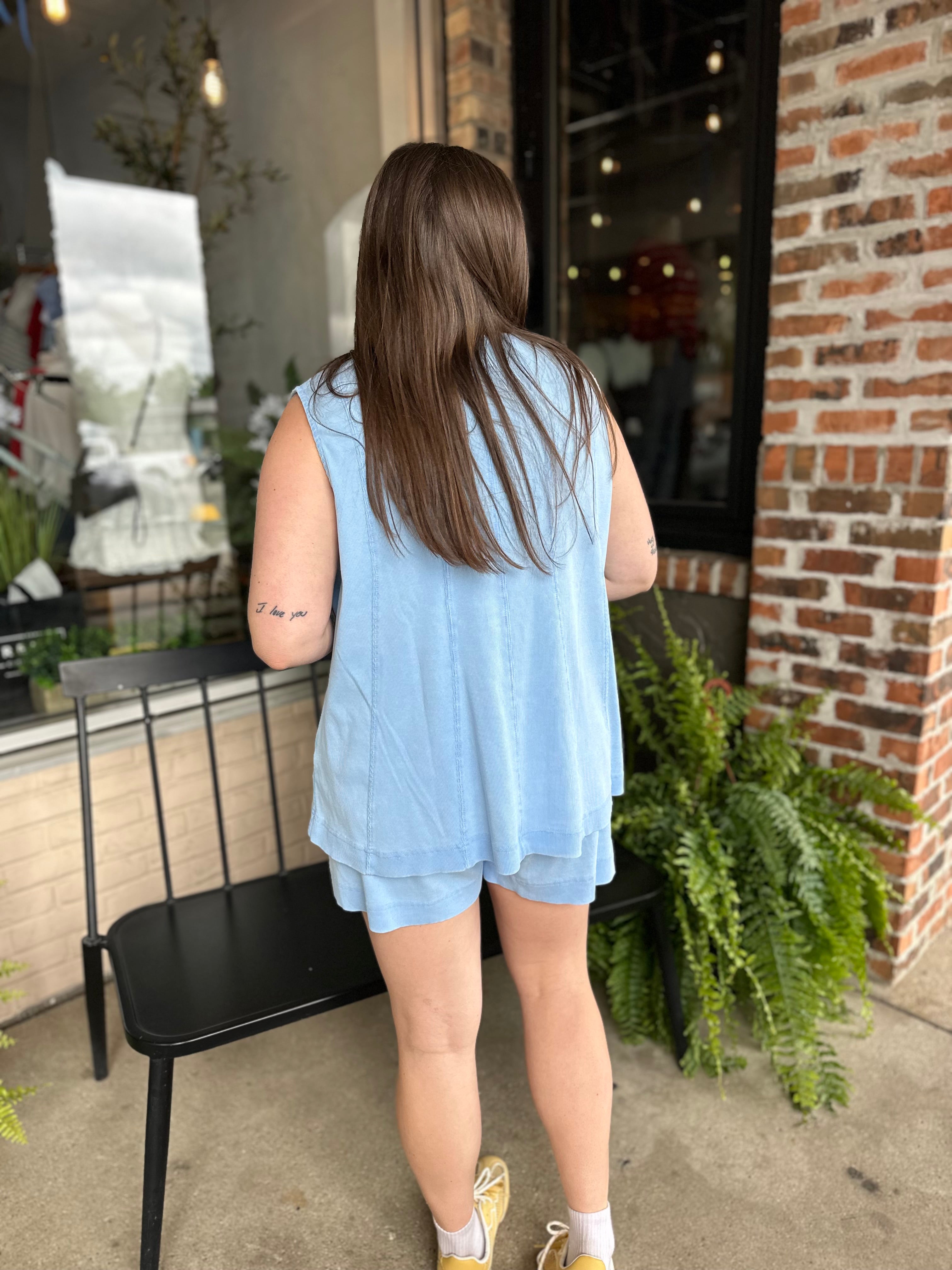 Blue Babydoll Top
