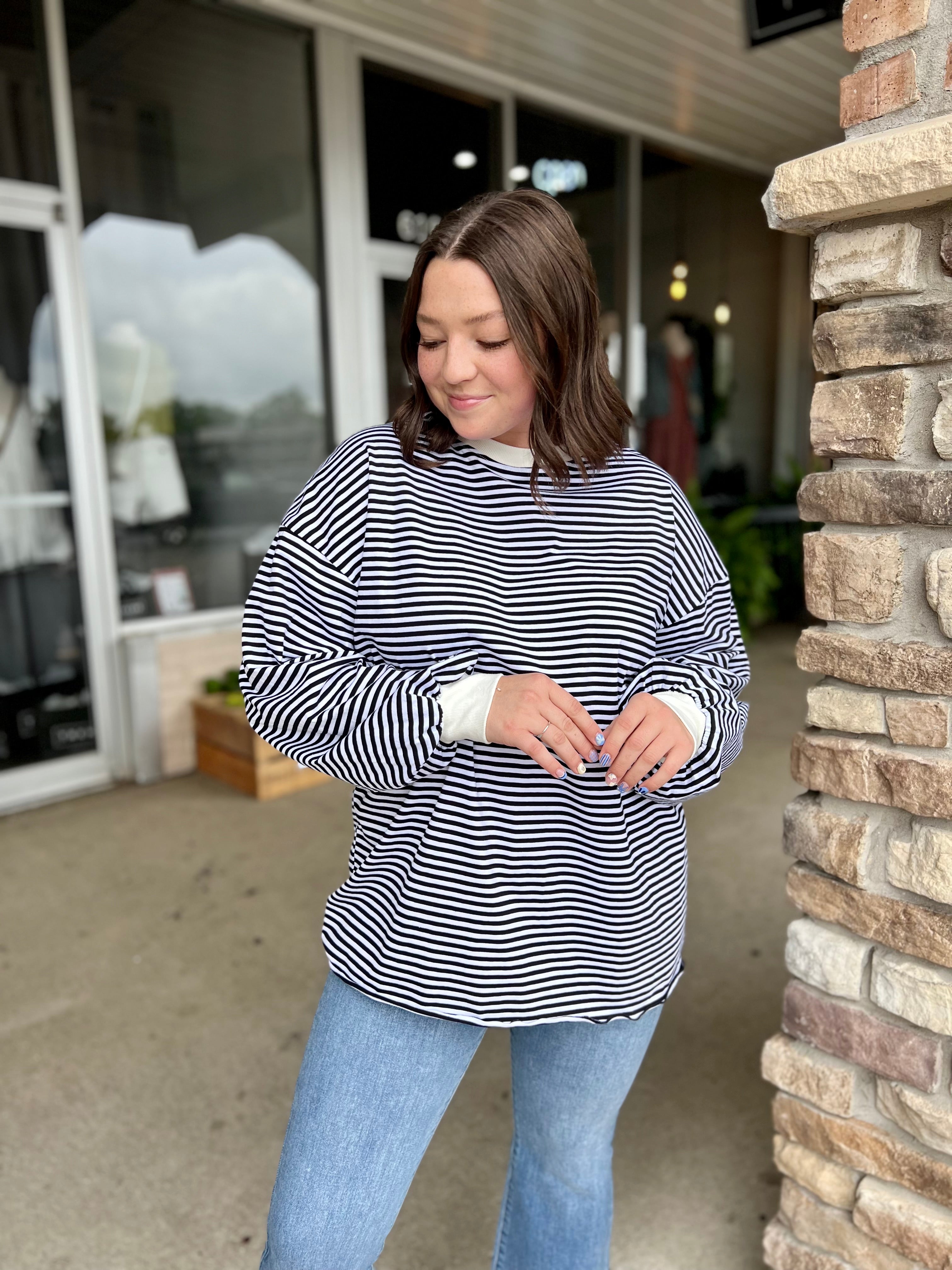 Black Stripe Long Sleeve - FINAL SALE