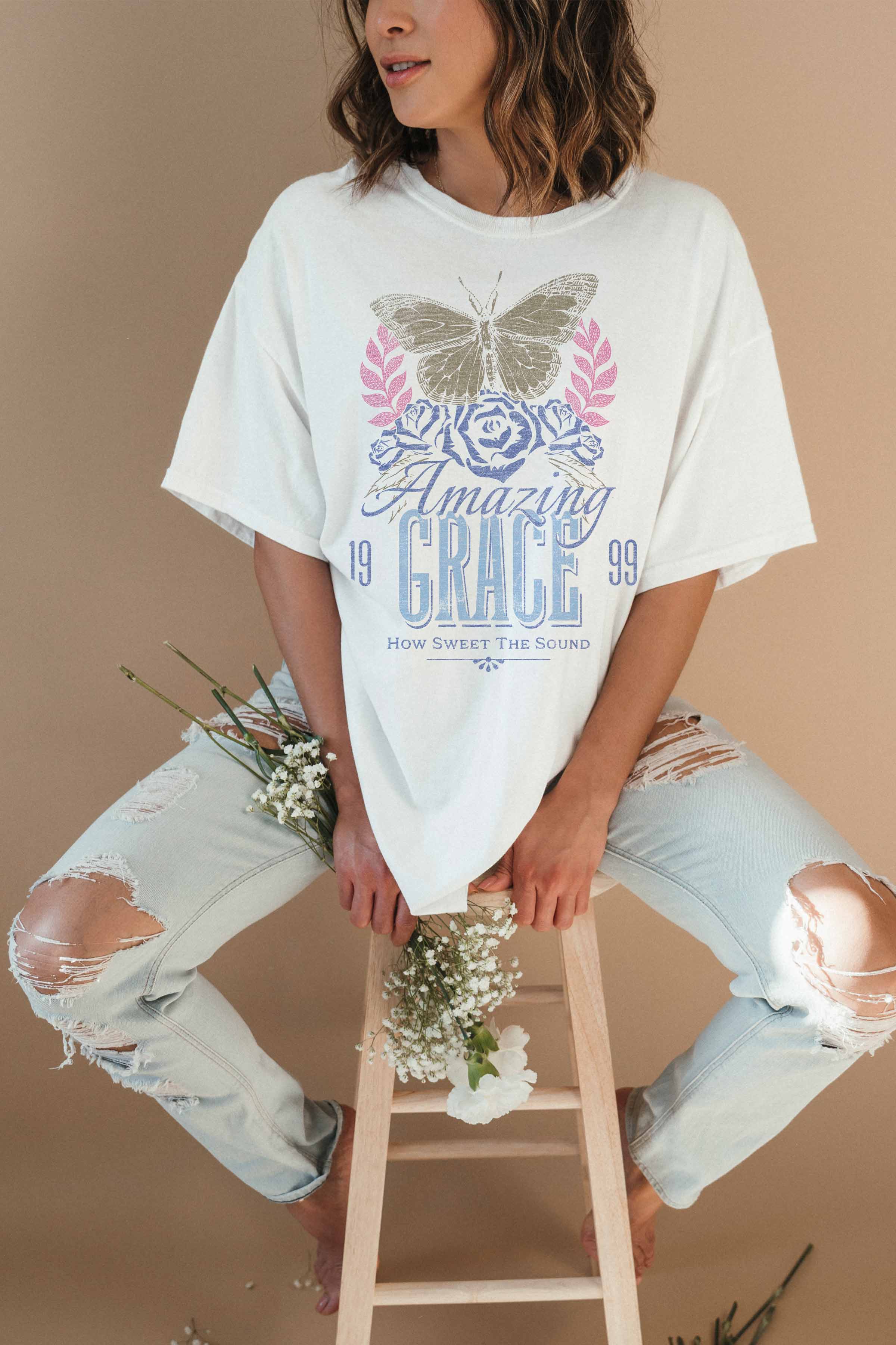 AMAZING GRACE 1999 OVERSIZED GRAPHIC TEE