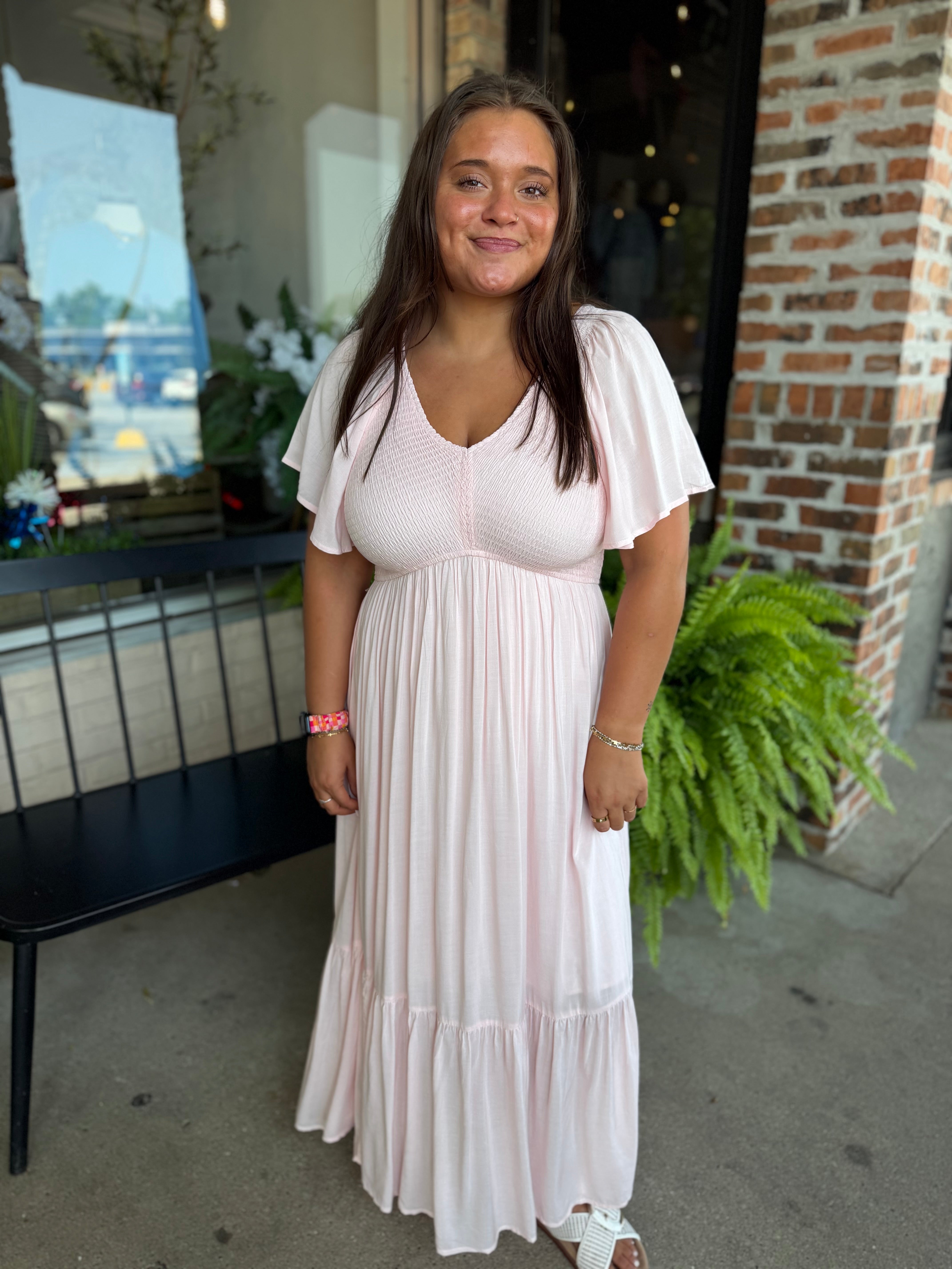 Pale Pink Smocked Dress
