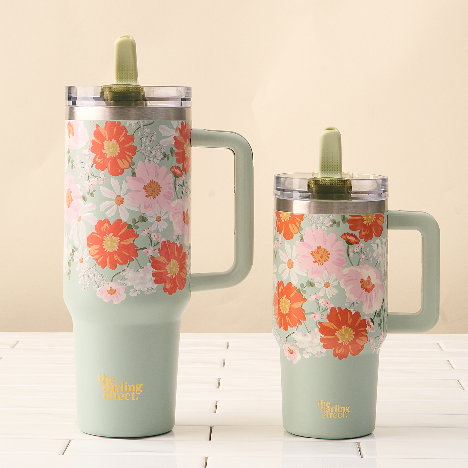 20 oz Flip Straw Tumbler - Bouquet Beauty Sage - FINAL SALE
