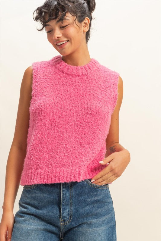 Pink Sleeveless Sweater
