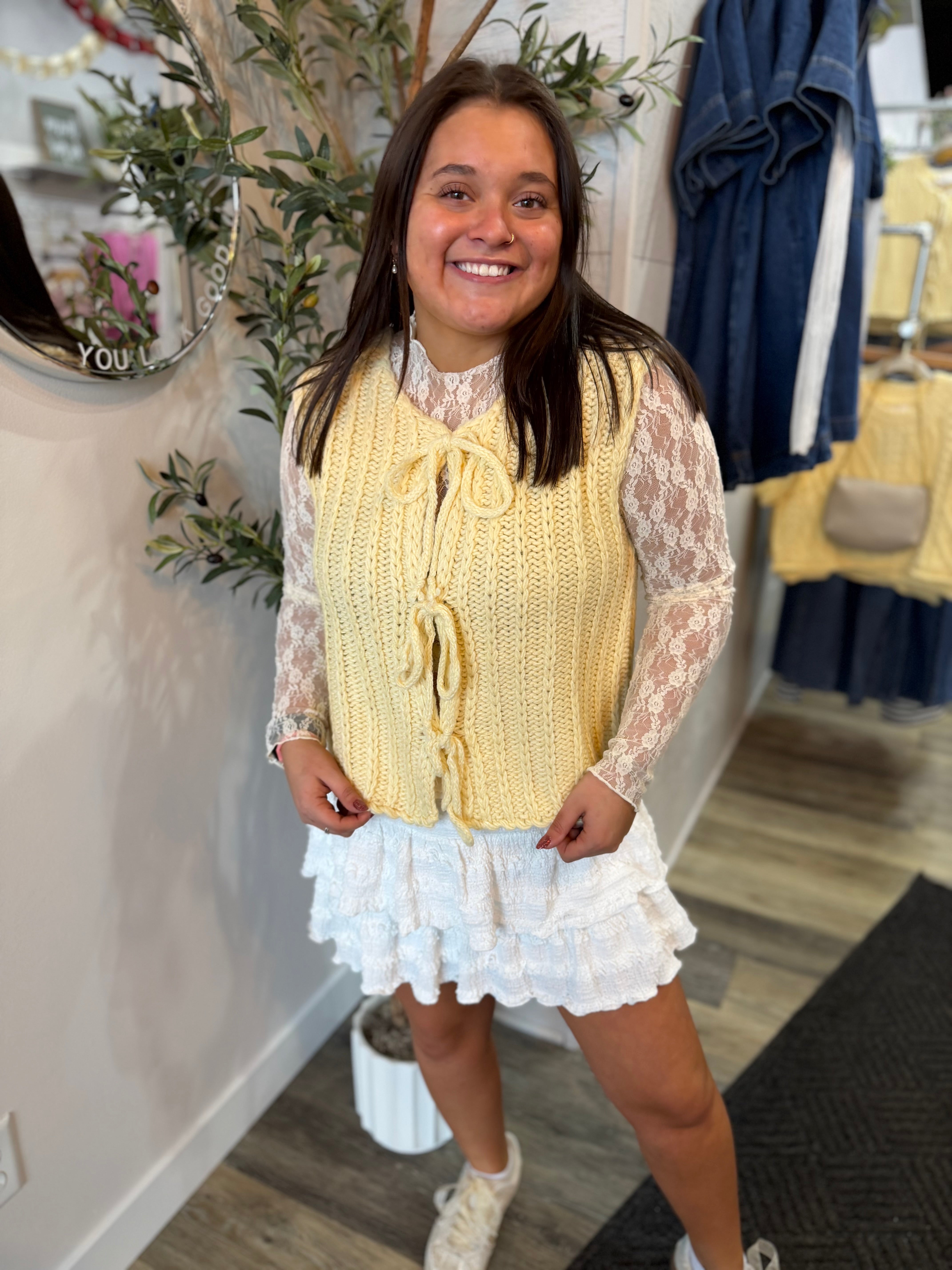 Yellow Chunky Sweater Vest