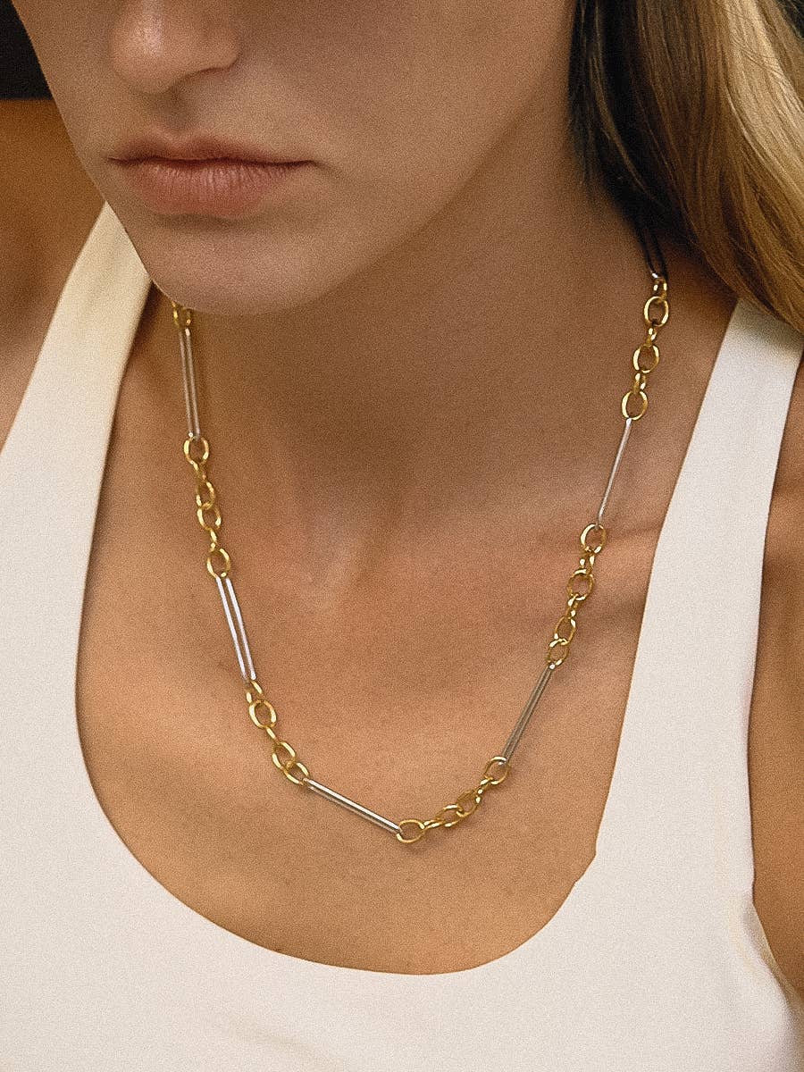 18K Gold Non-Tarnish Mixed Chain Necklace