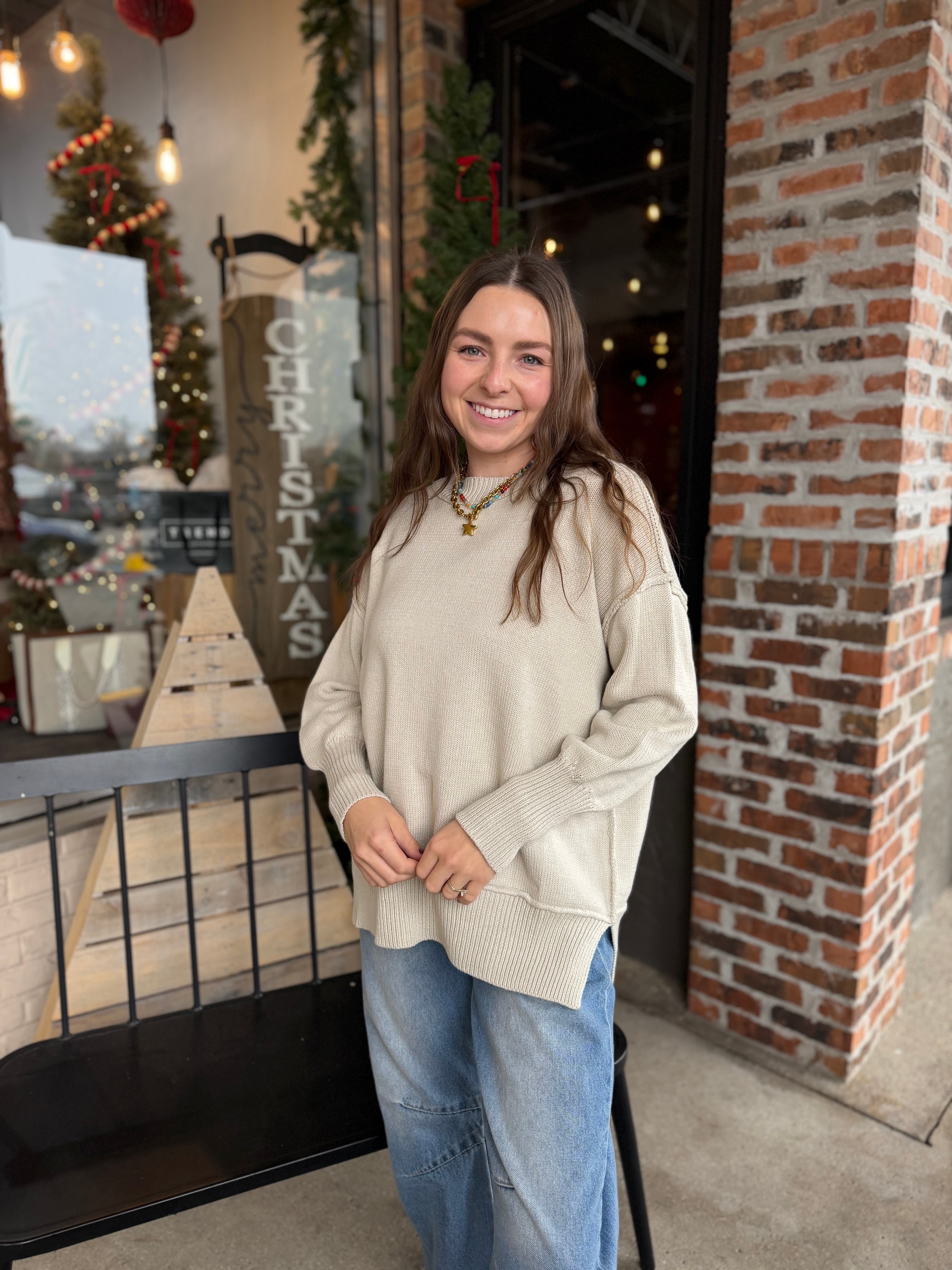 Pearl Exposed Seam Sweater