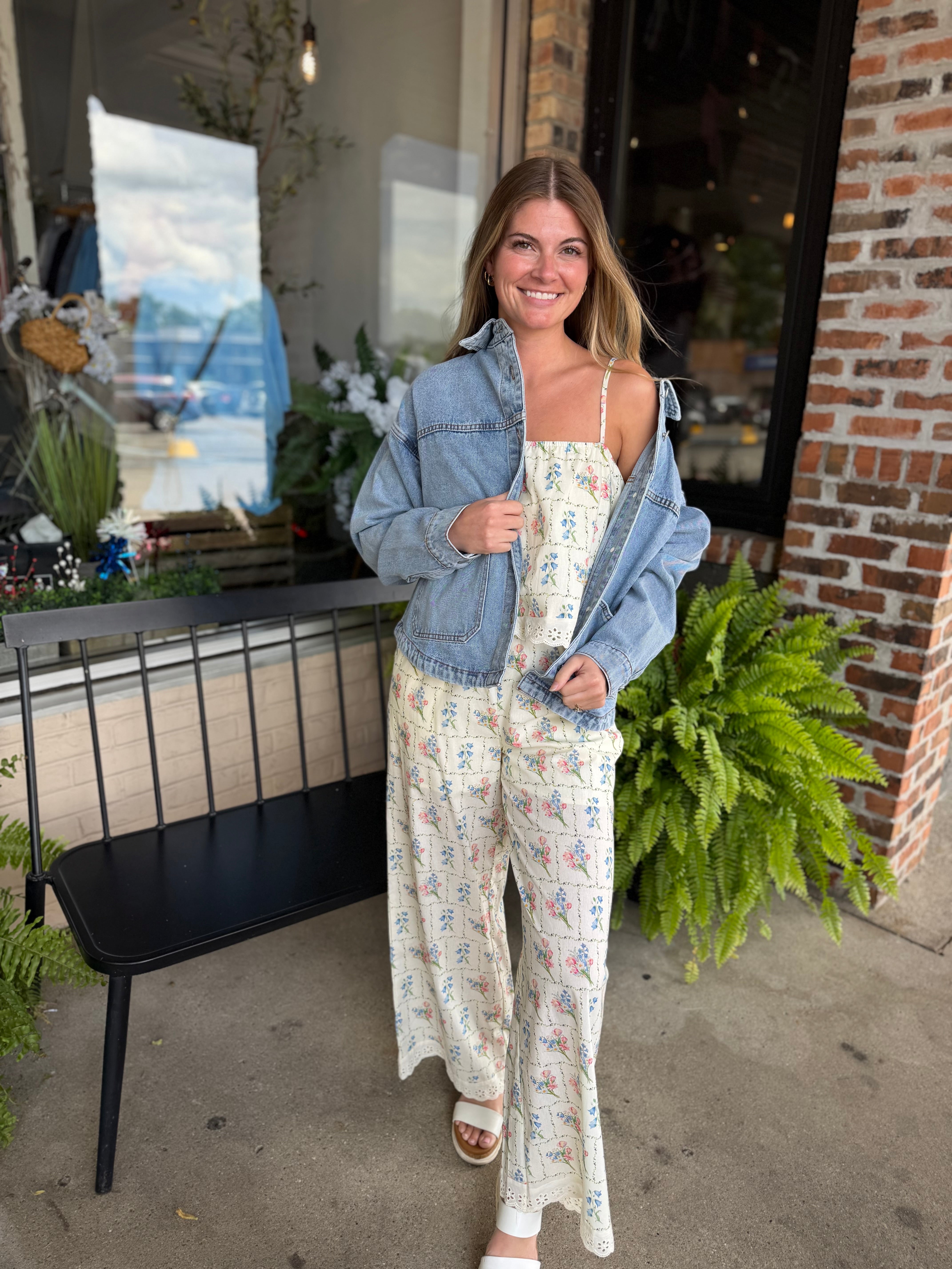 Floral Wide Leg Pants