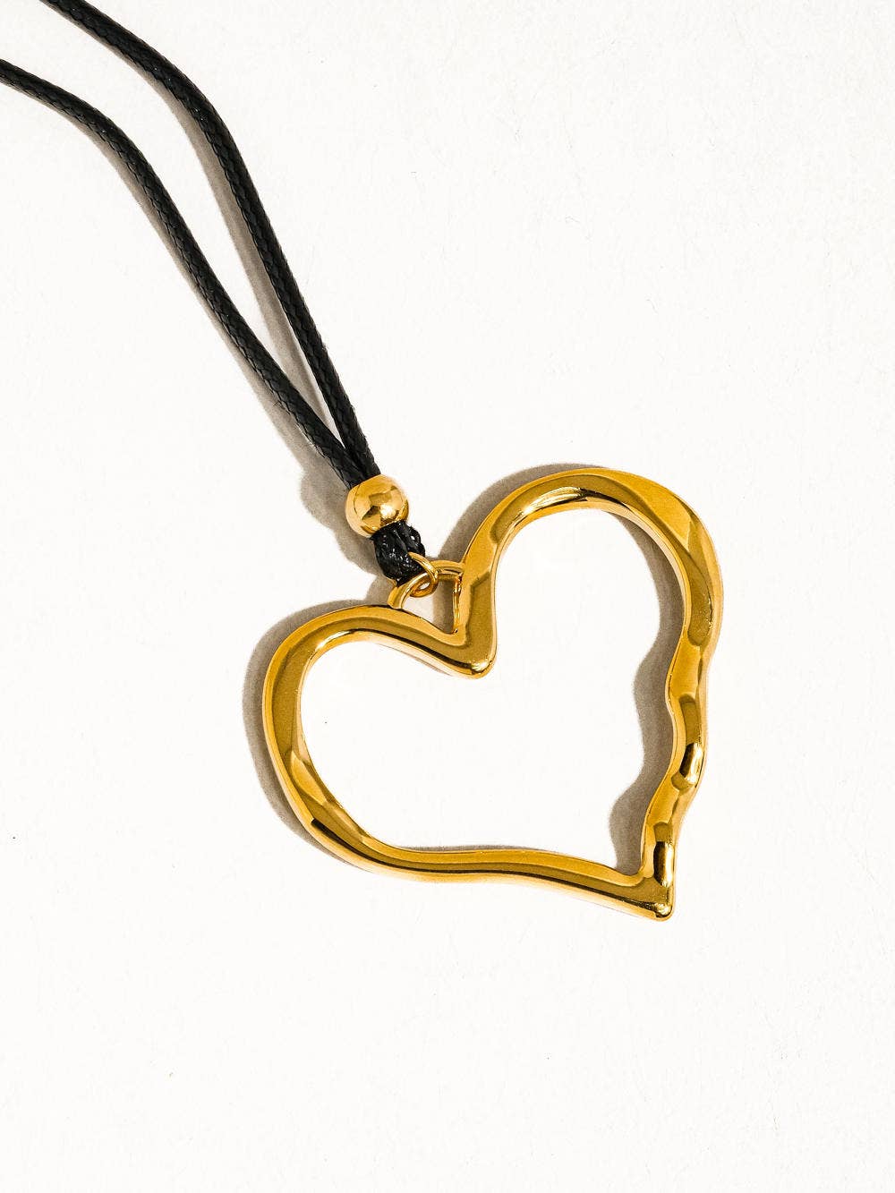 18K Gold Non-Tarnish Large Heart Necklace