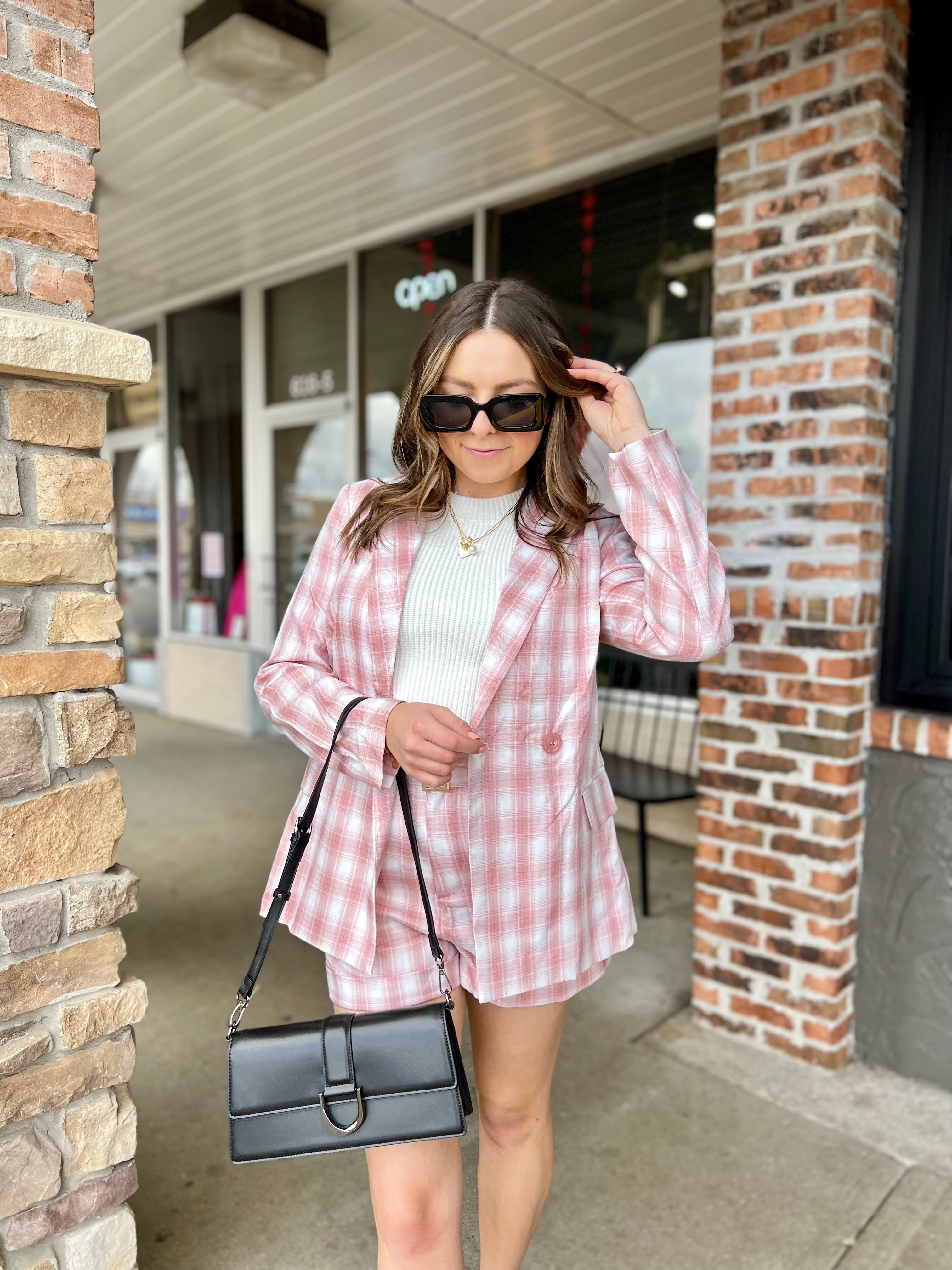 Blush Plaid Shorts