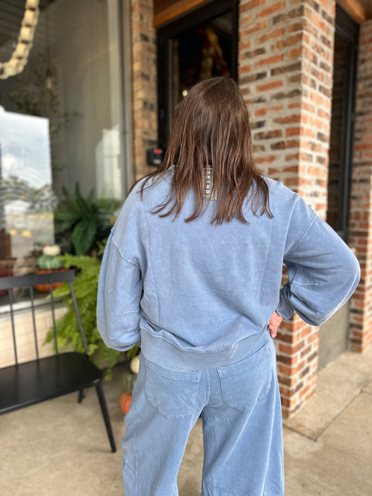 Blue Mineral Washed Pullover