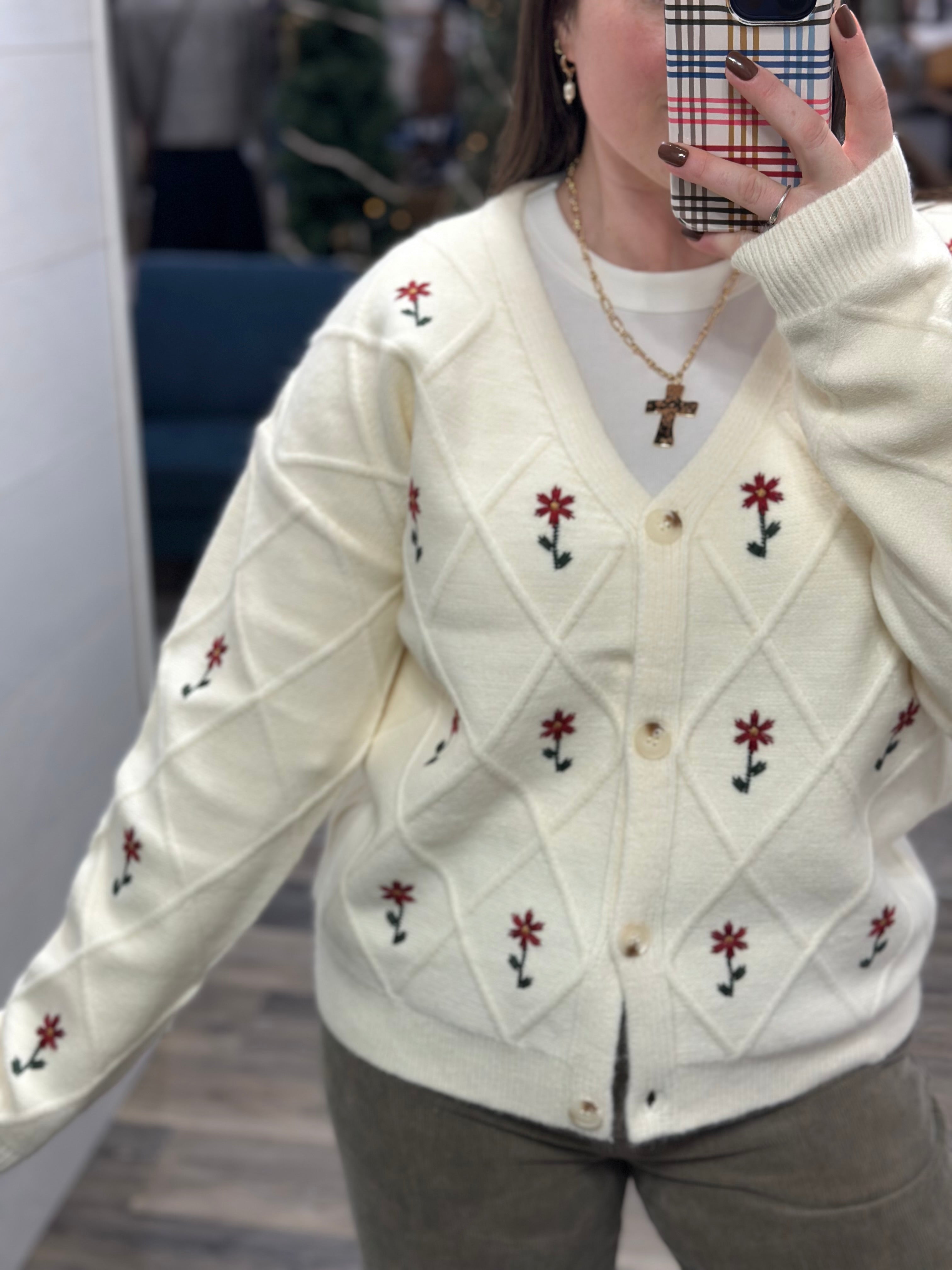 Floral Embroidered Cardigan - FINAL SALE