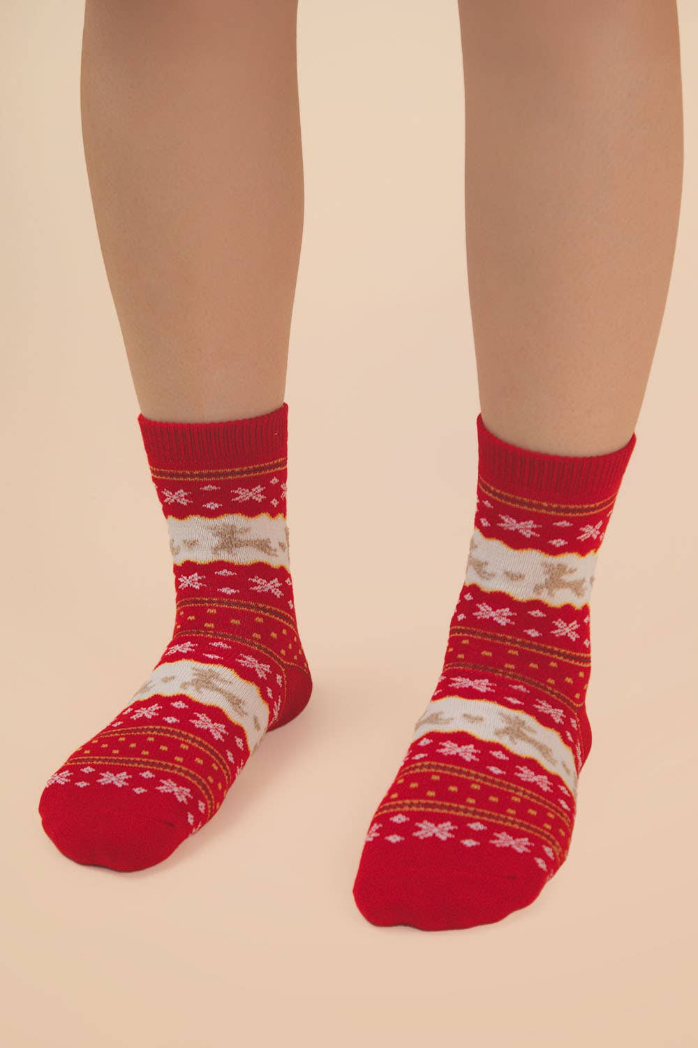 Red Christmas Crew Socks