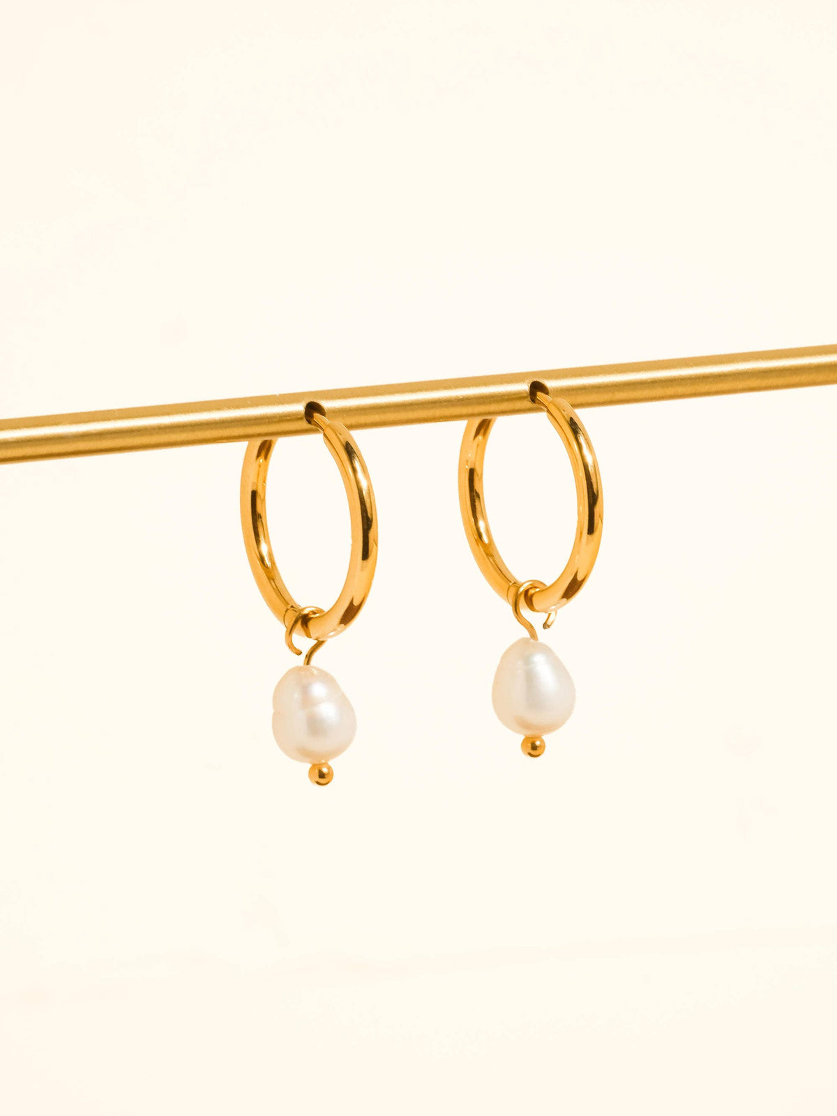 Toile 18K Gold Non-Tarnish Classic Pearl Drop Earrings: Yellow Gold