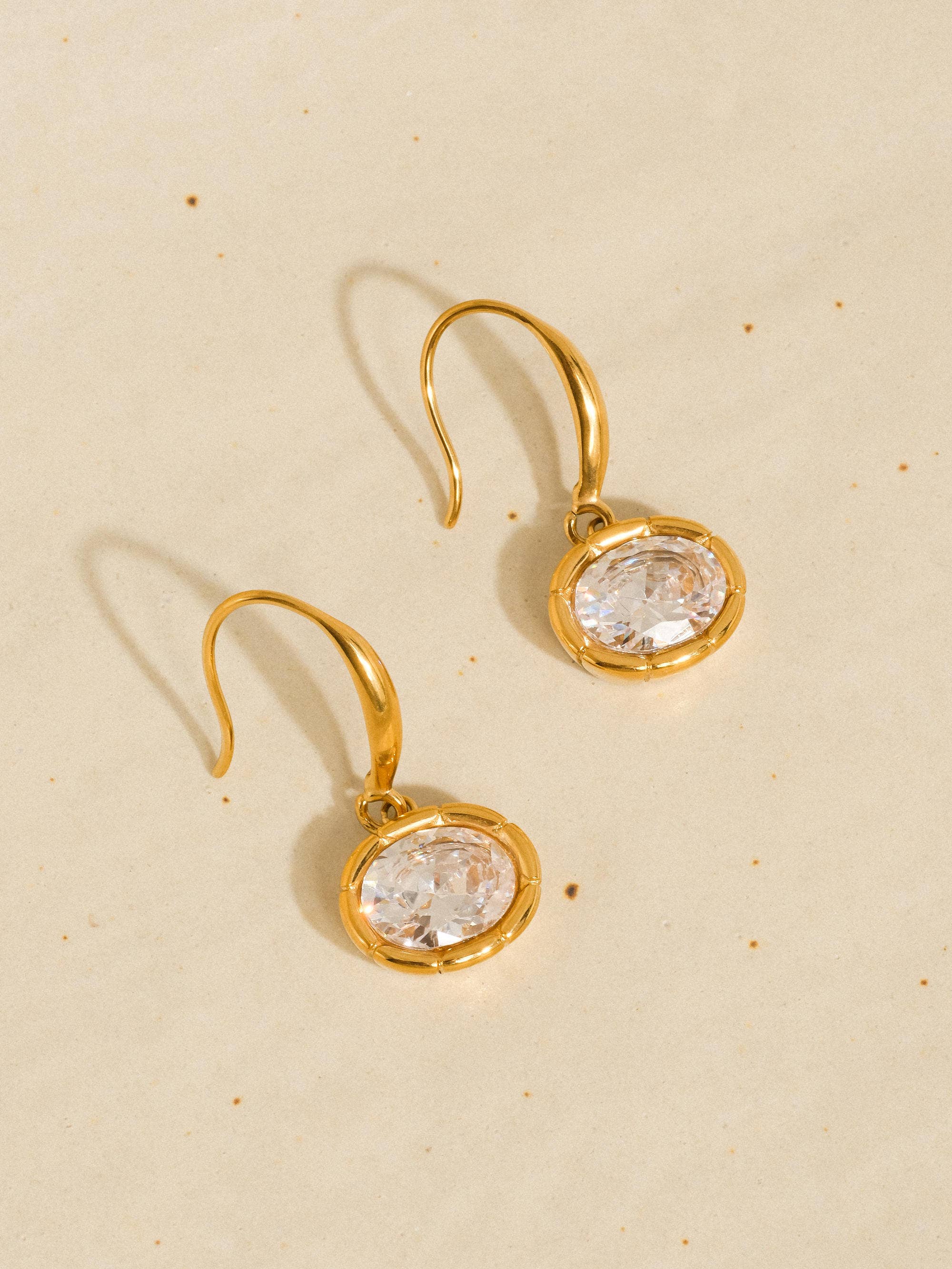 Rebekah Gold Non-Tarnish Oval Earrings
