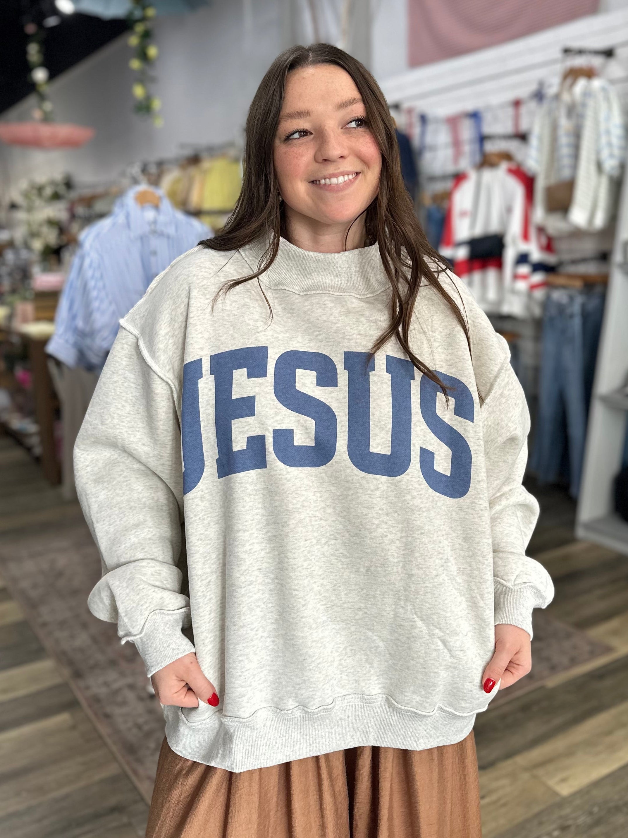 JESUS & GOD IS GOOD Reversible Sweatshirt