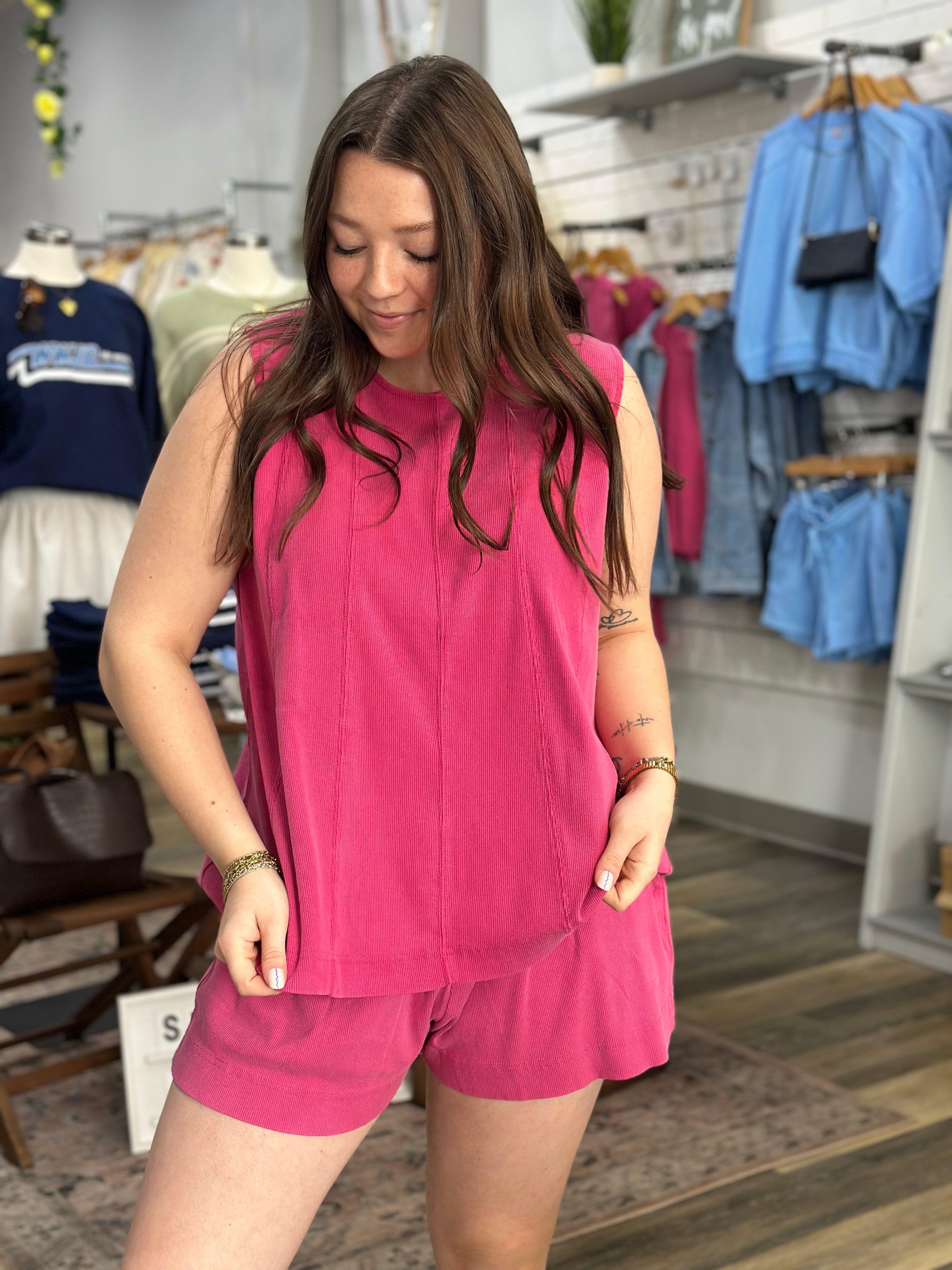 Plum Pink Baby Doll Tank - FINAL SALE