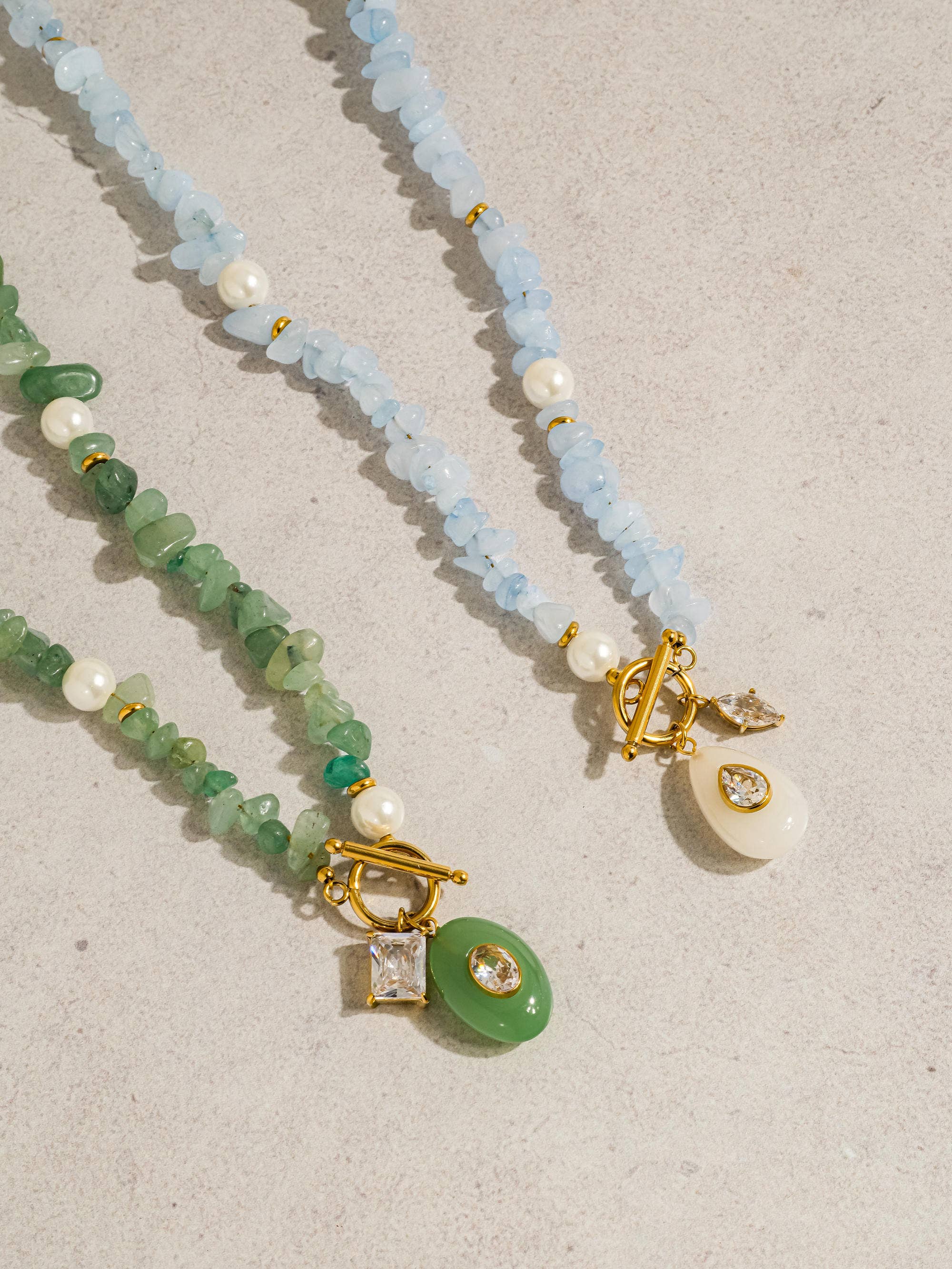 Blue Stone Charm Necklace