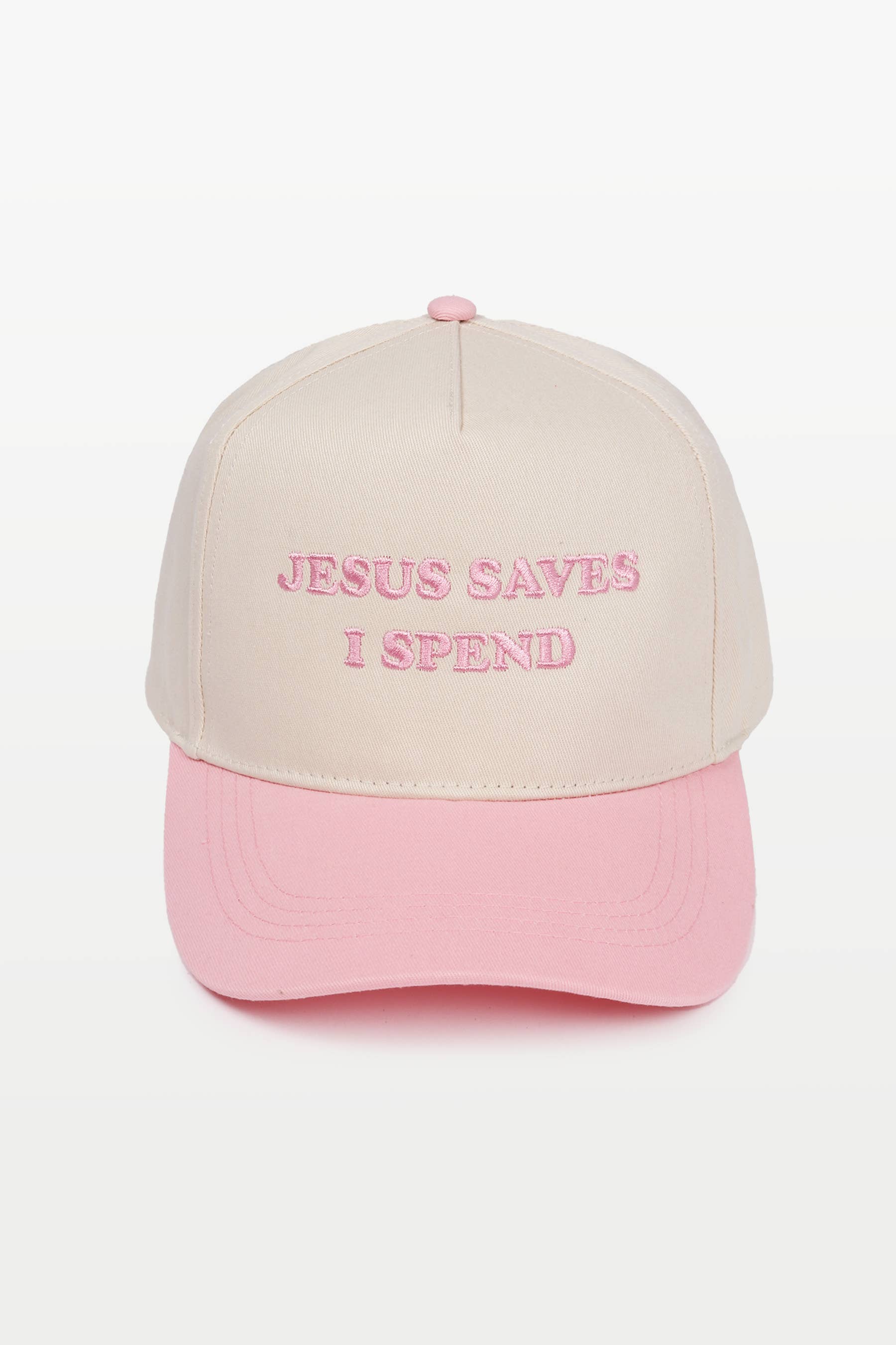JESUS SAVES I SPEND Pink