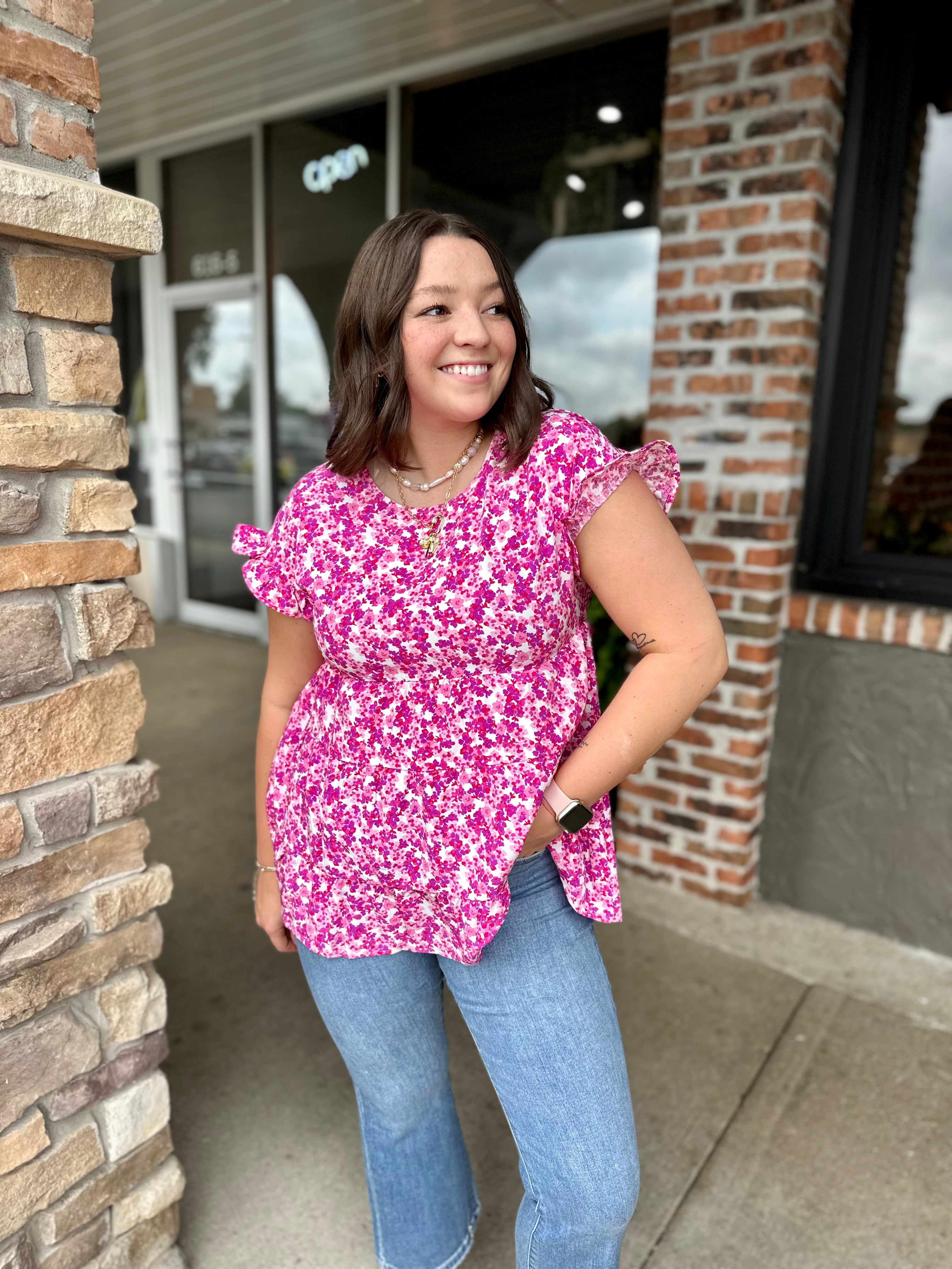 Magenta Babydoll Top - FINAL SALE