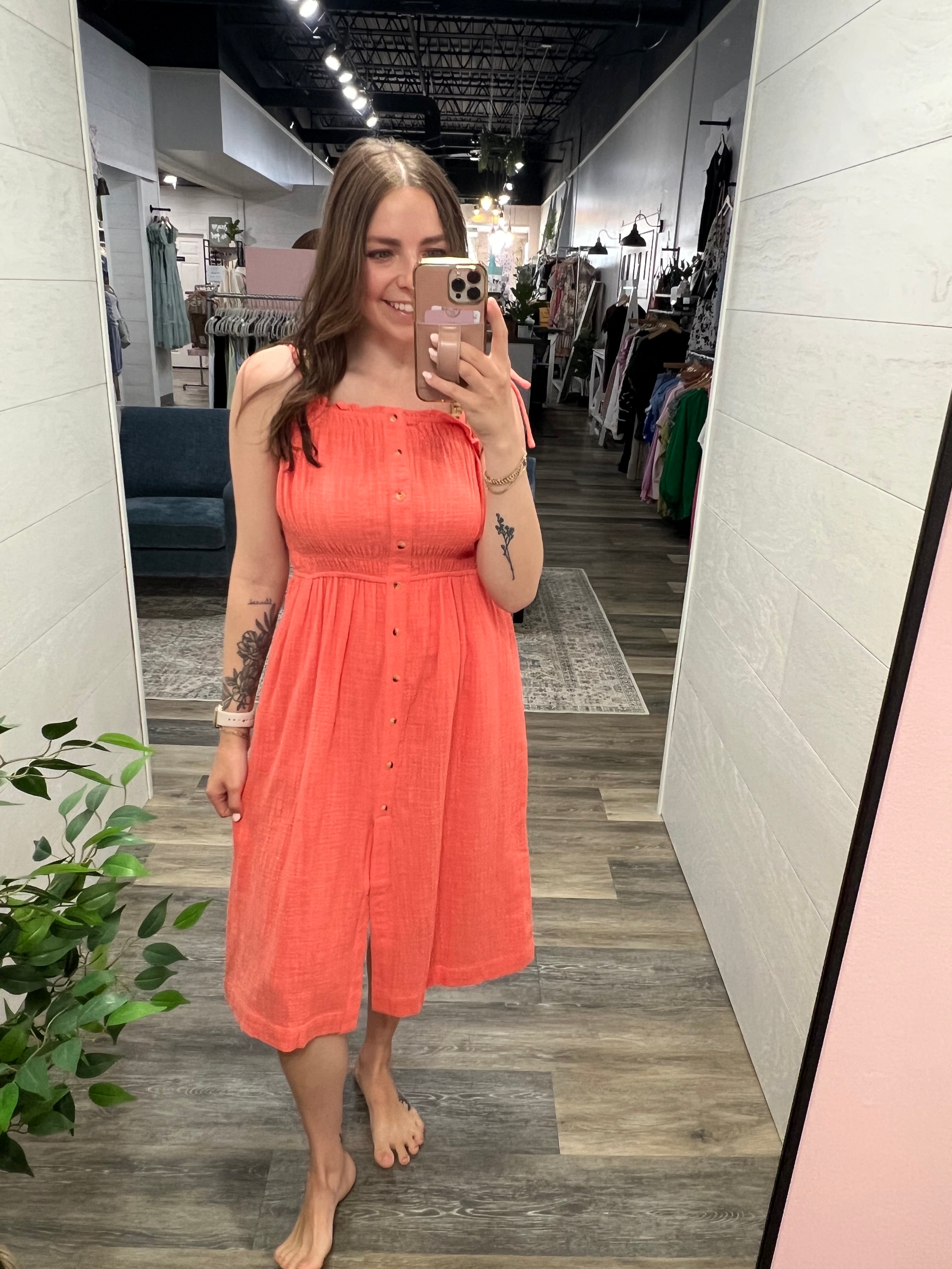 Peach Midi Dress