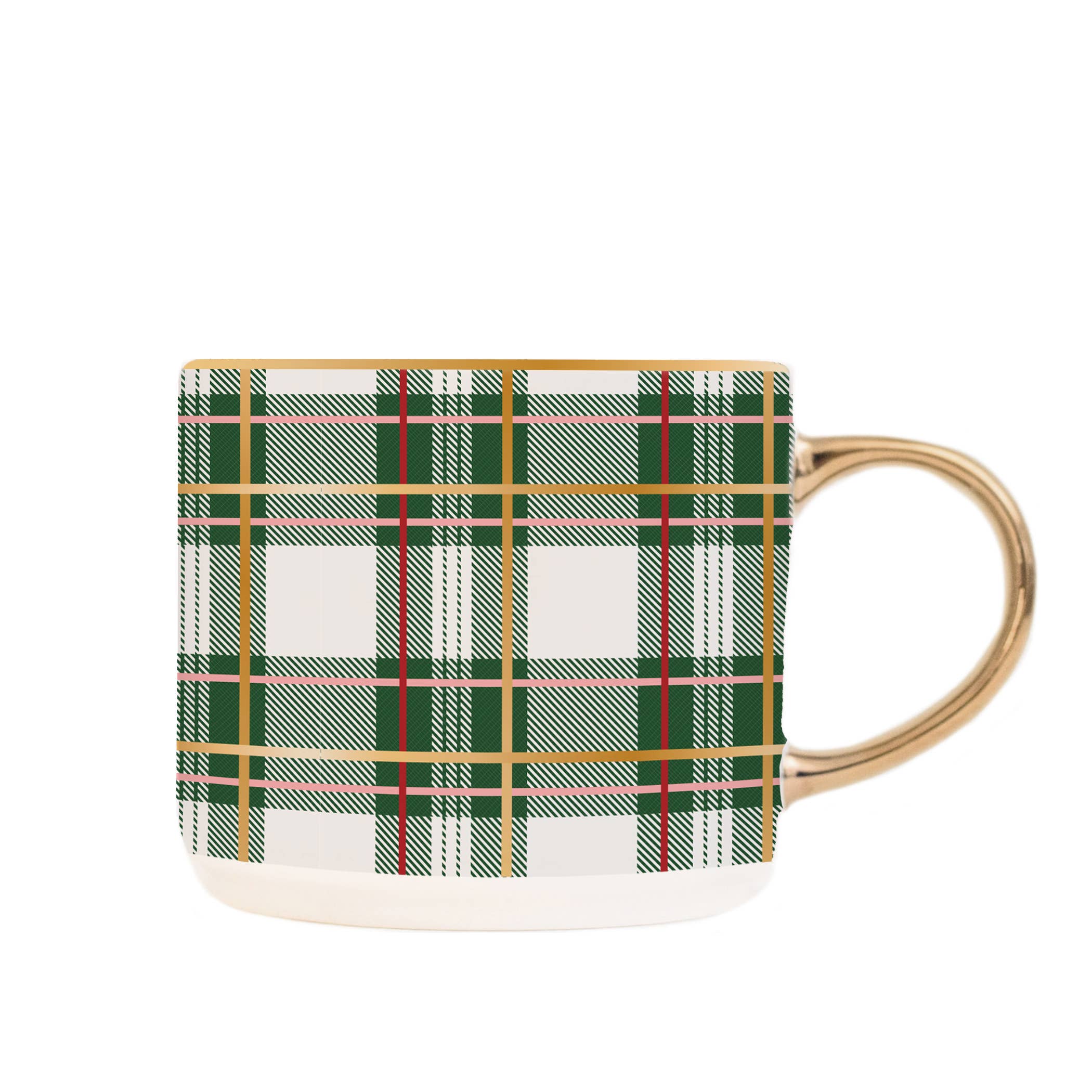 Green Plaid Coffee Mug - FINAL SALE