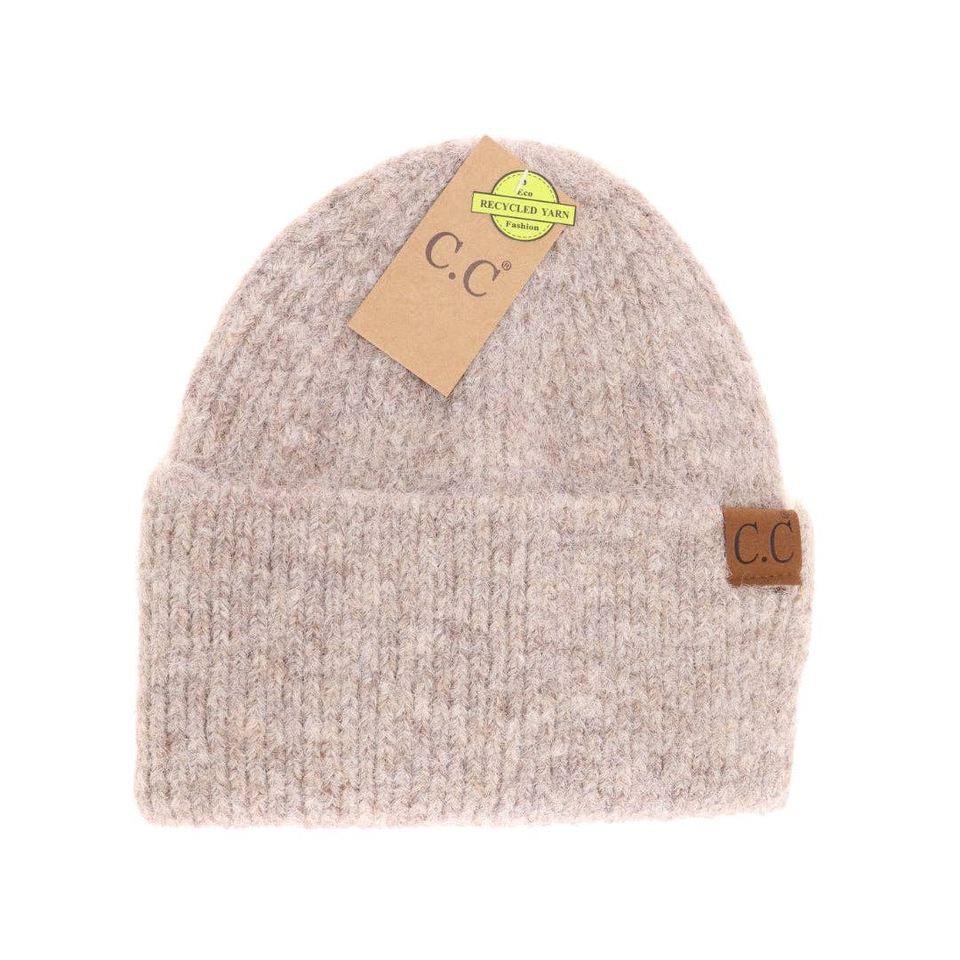 Taupe Wide Cuff Beanie