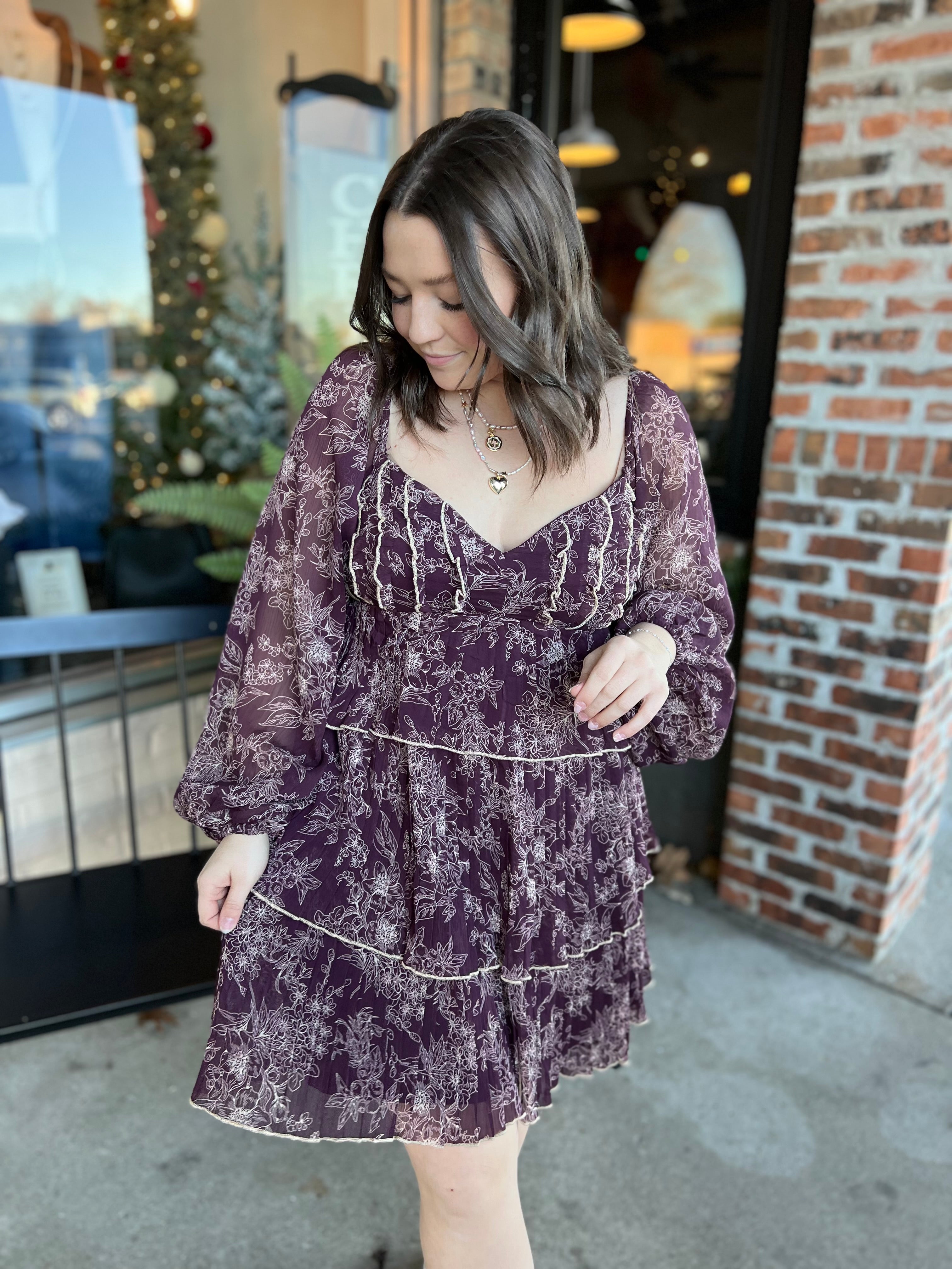 Burgundy Sweetheart Pleated Dress