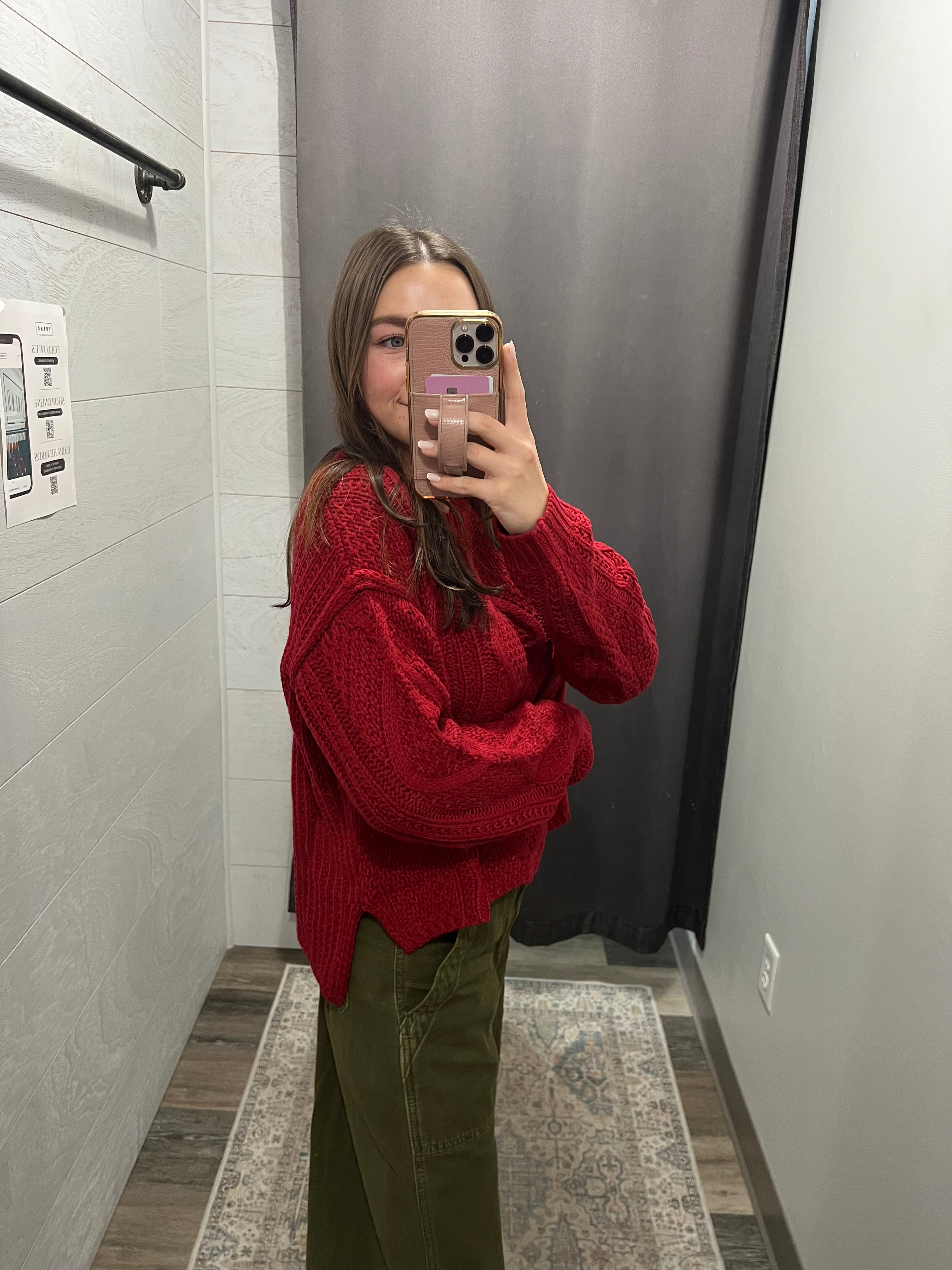 Red Cable Sweater