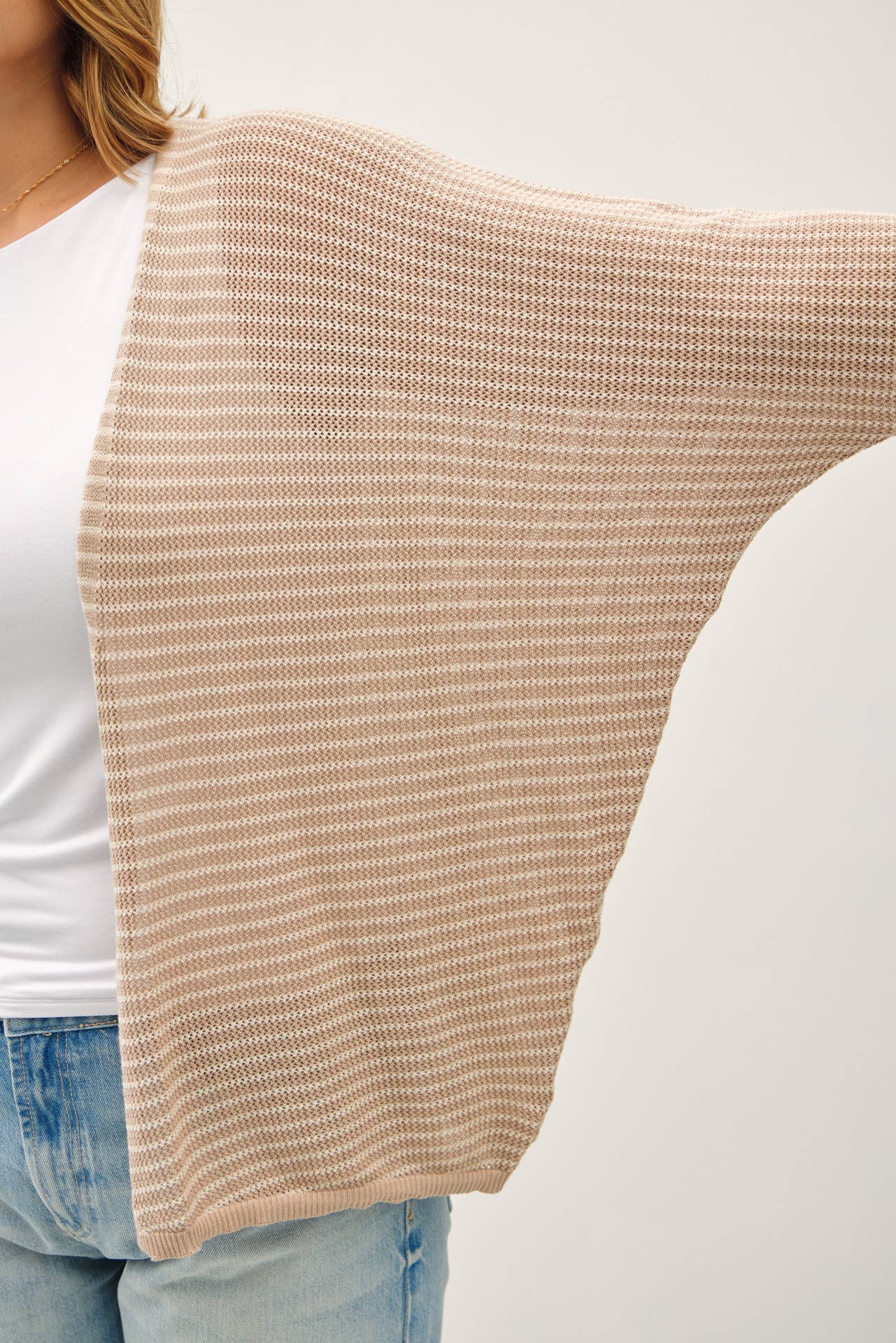 Plus Auburn Striped Cardi