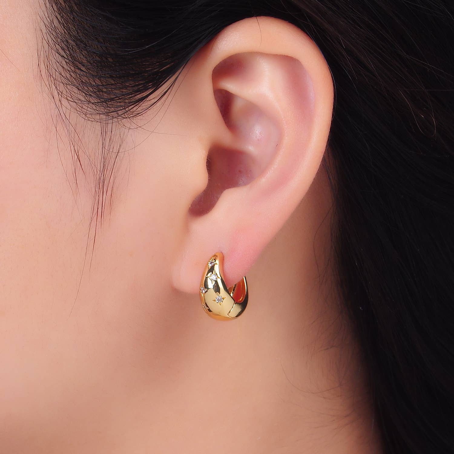 Minimalist Dome Gold Hoop