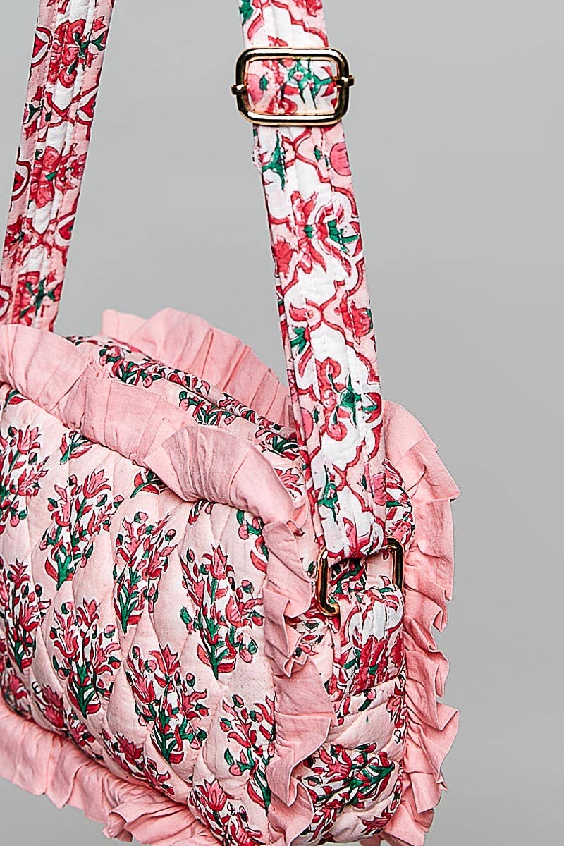 Blush Bloom Ruffle Crossbody Bag