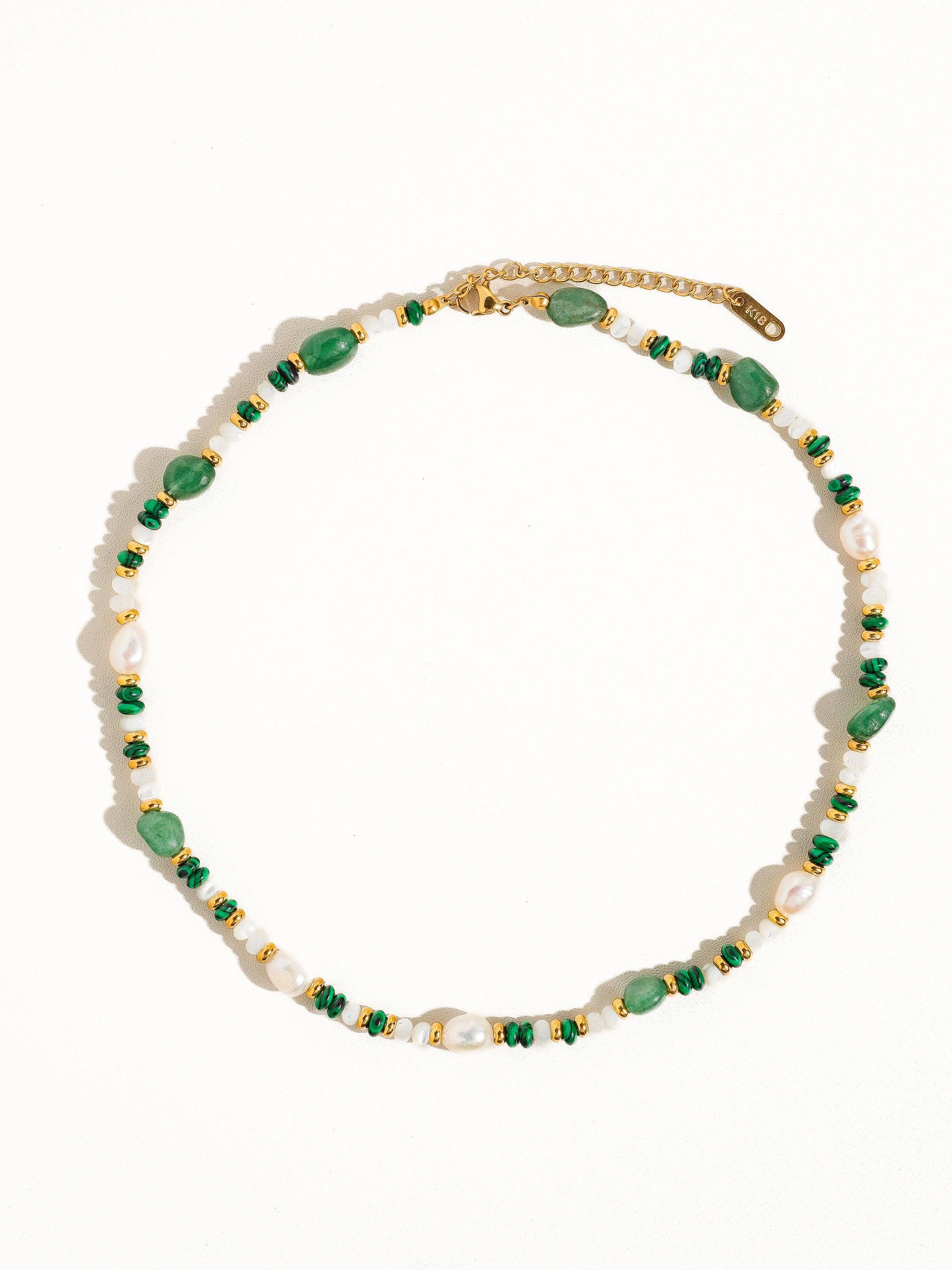 Green Non Tarnish Bead Necklace