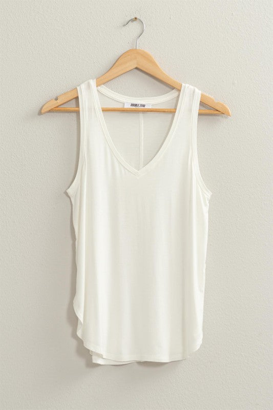 White V Neck Tank