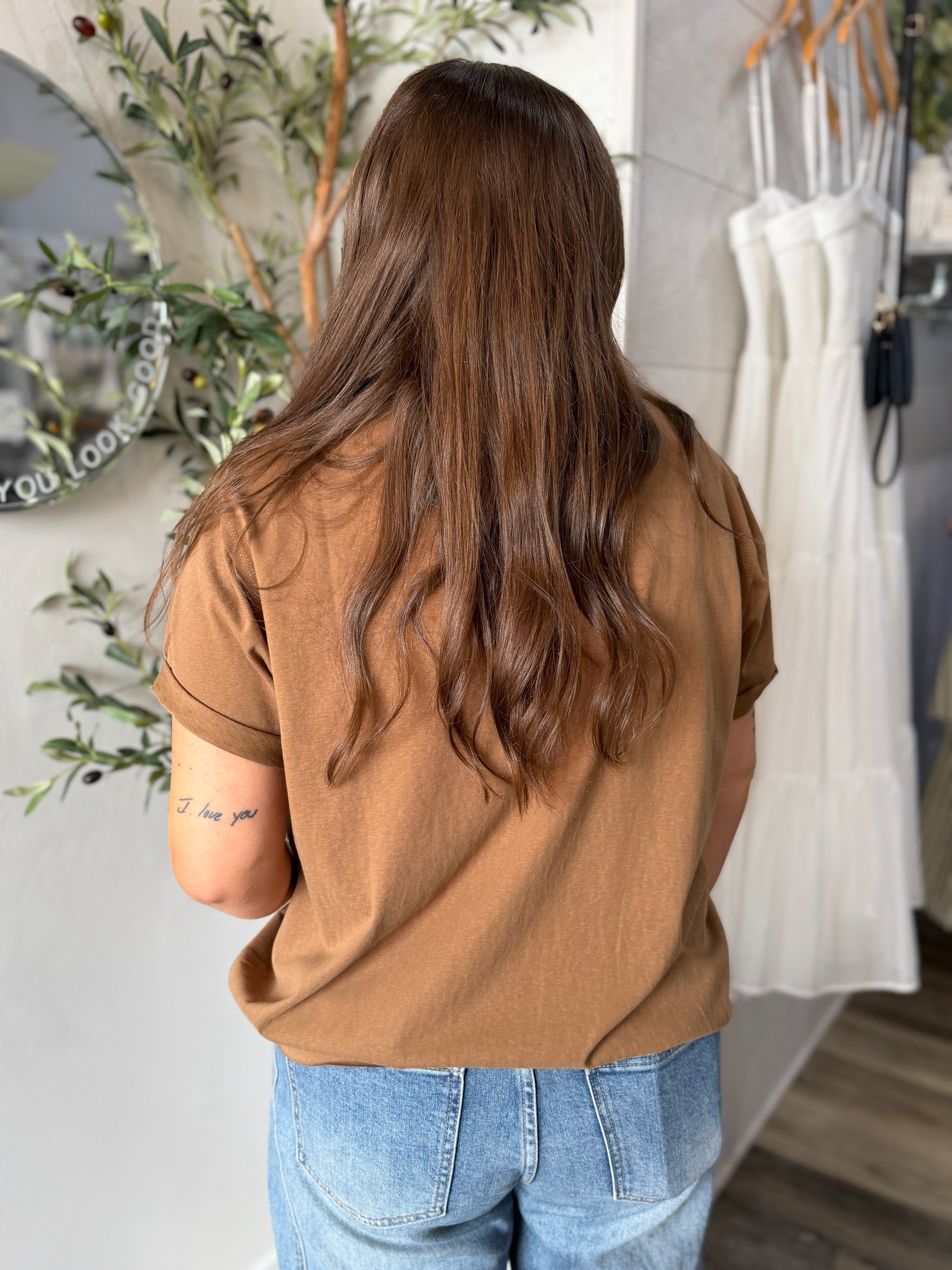 Mocha Short Sleeve Baby Tee
