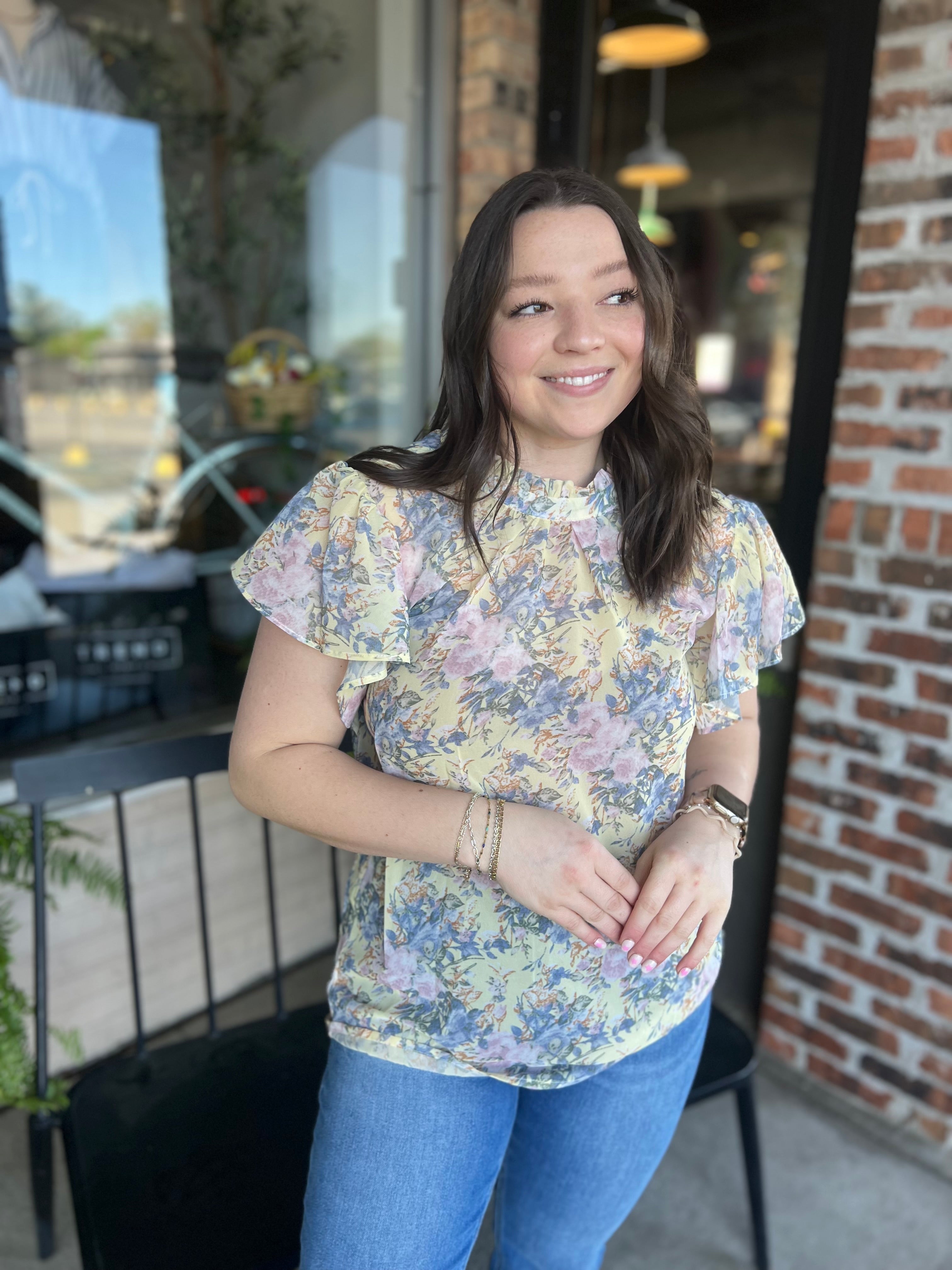 Yellow Floral Blouse