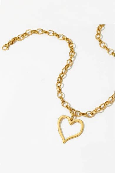 Gold 18K Tarnish Free Heart Necklace