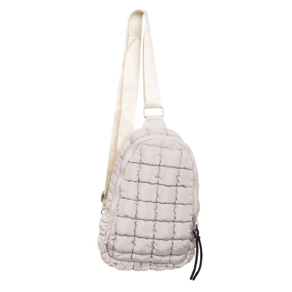 Sand Quilted Sling Crossbody