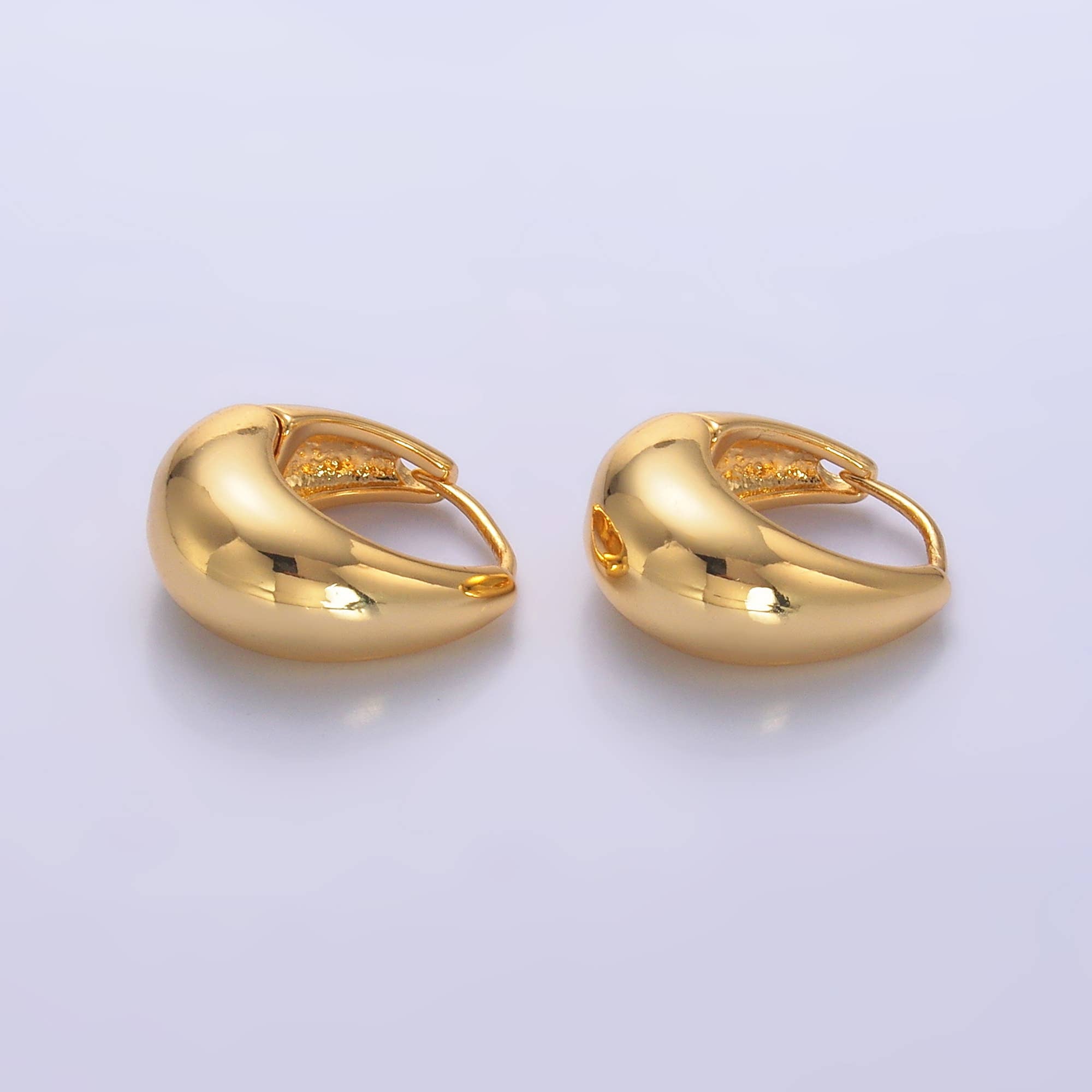 Gold Dome Hoops Earrings