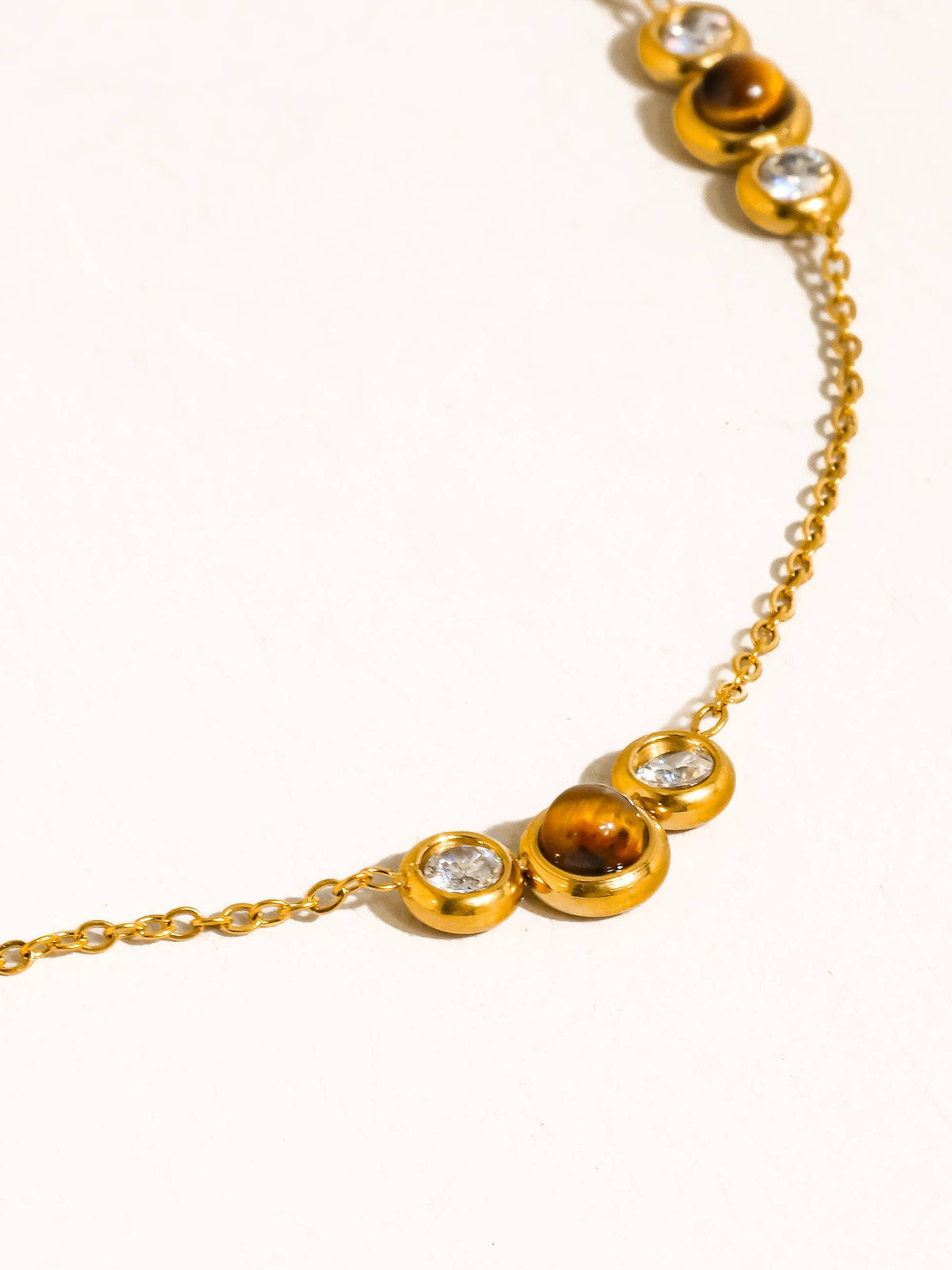 Gold Non-Tarnish Tiger Eye Necklace