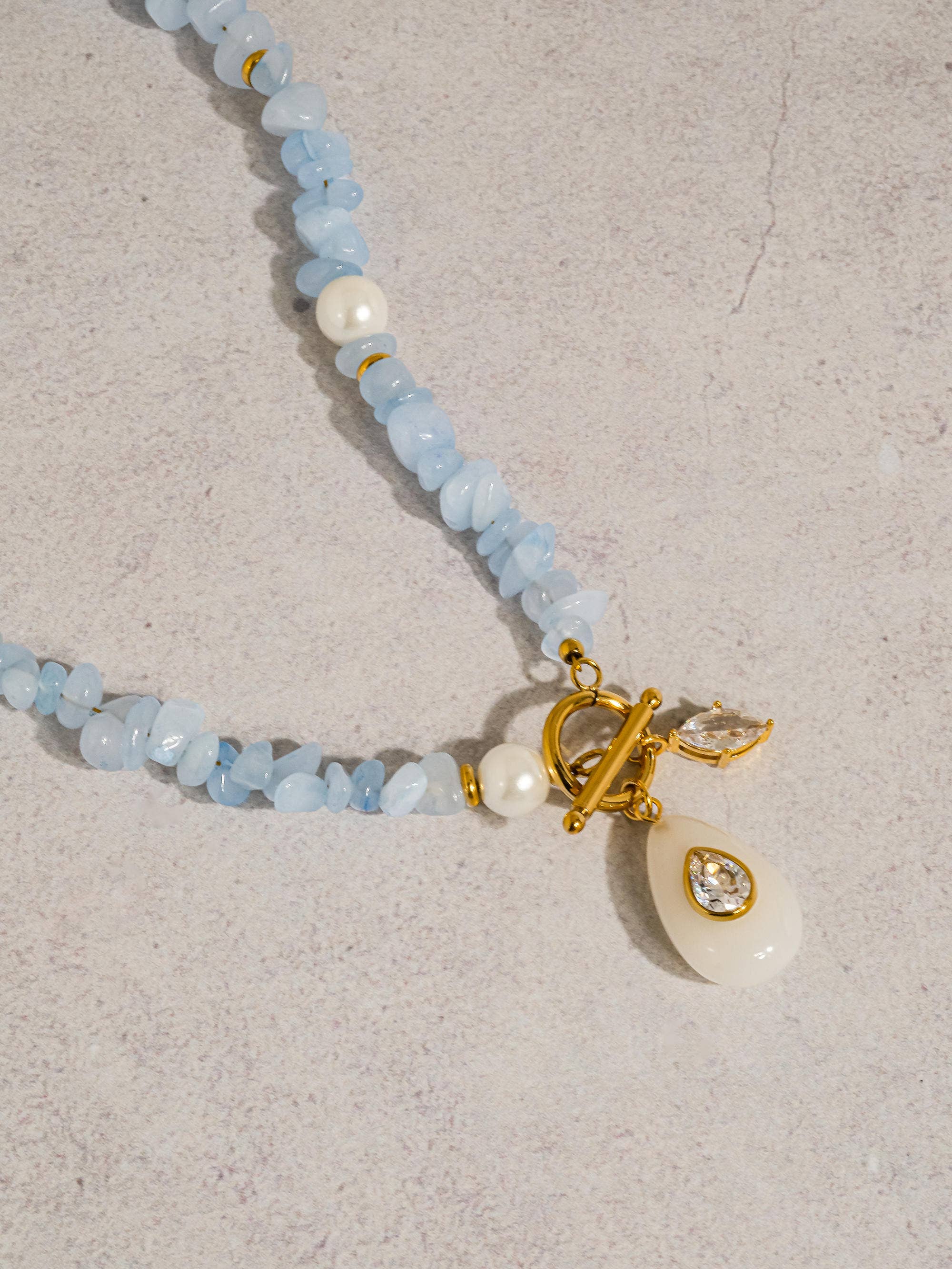 Blue Stone Charm Necklace