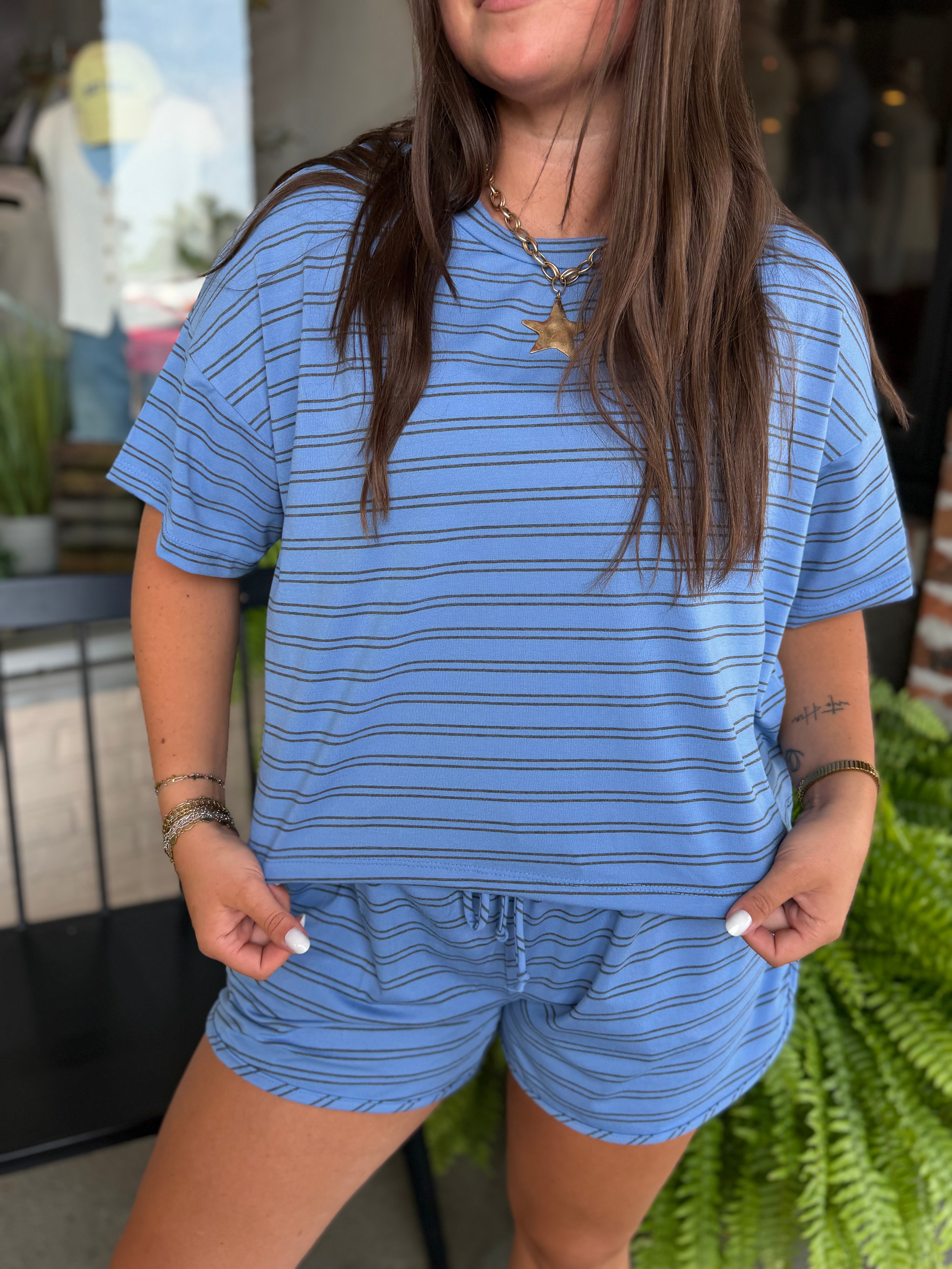 Blue Stripe Top