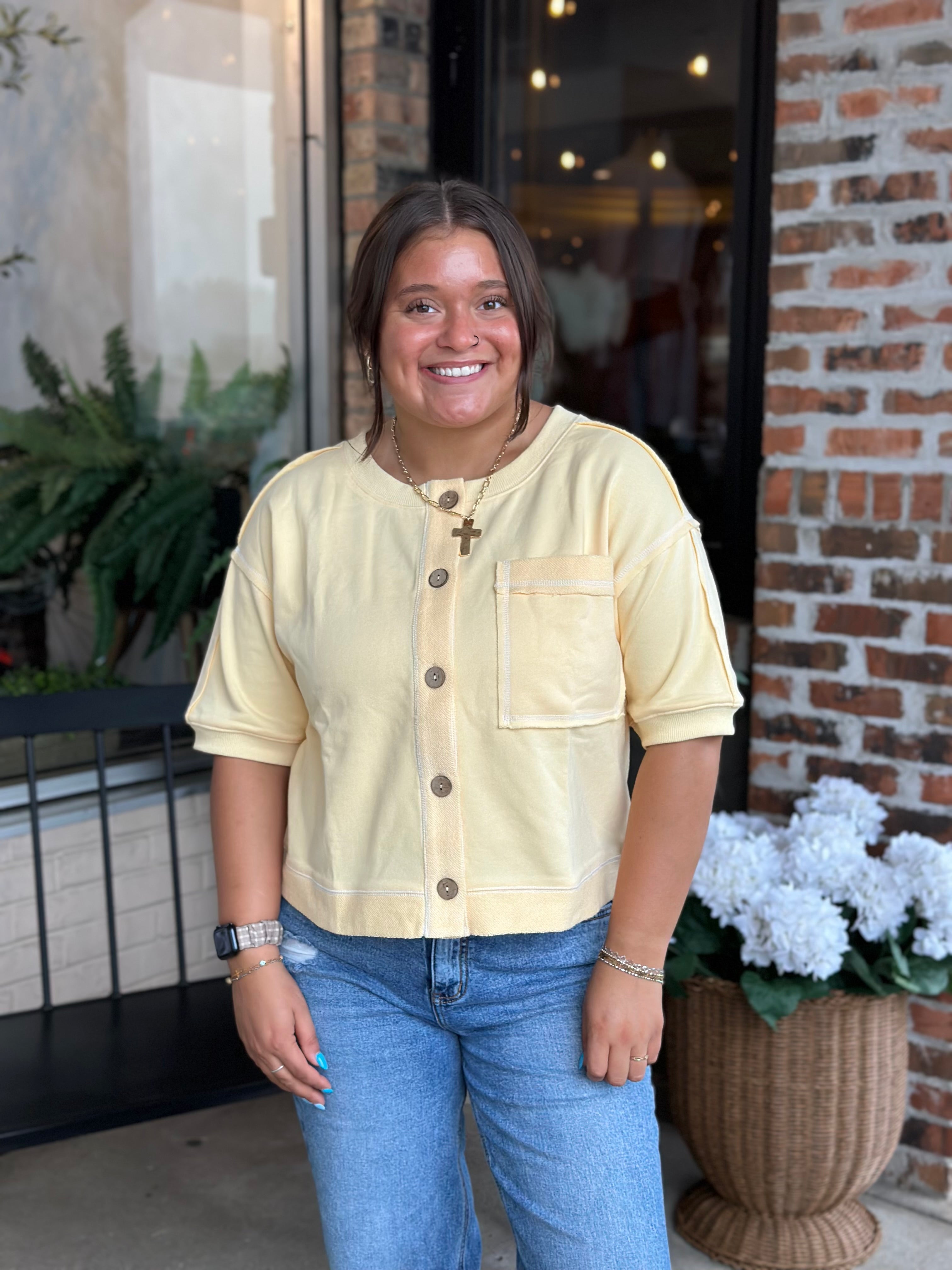 Yellow Sweatshirt Top