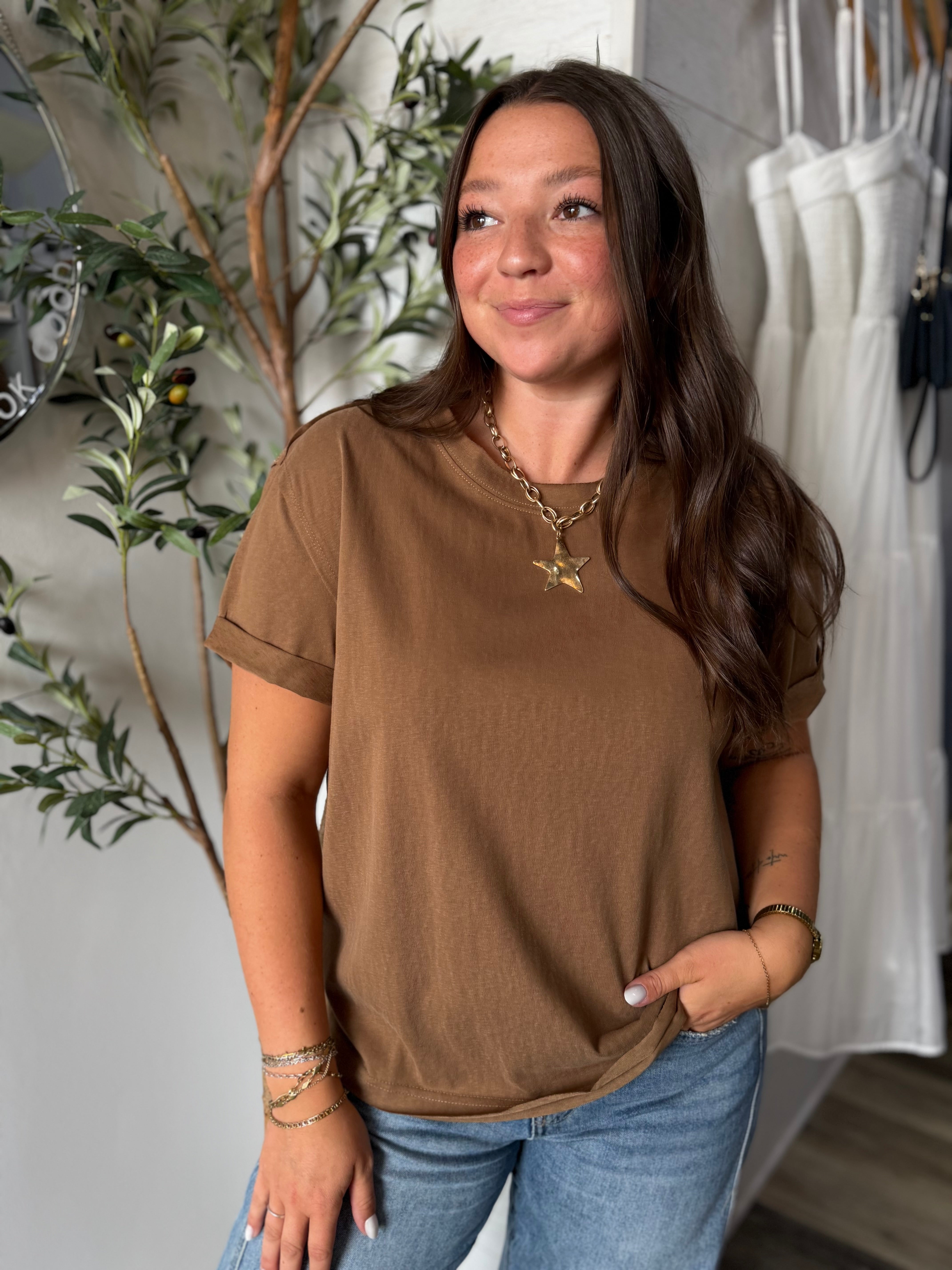 Mocha Short Sleeve Baby Tee