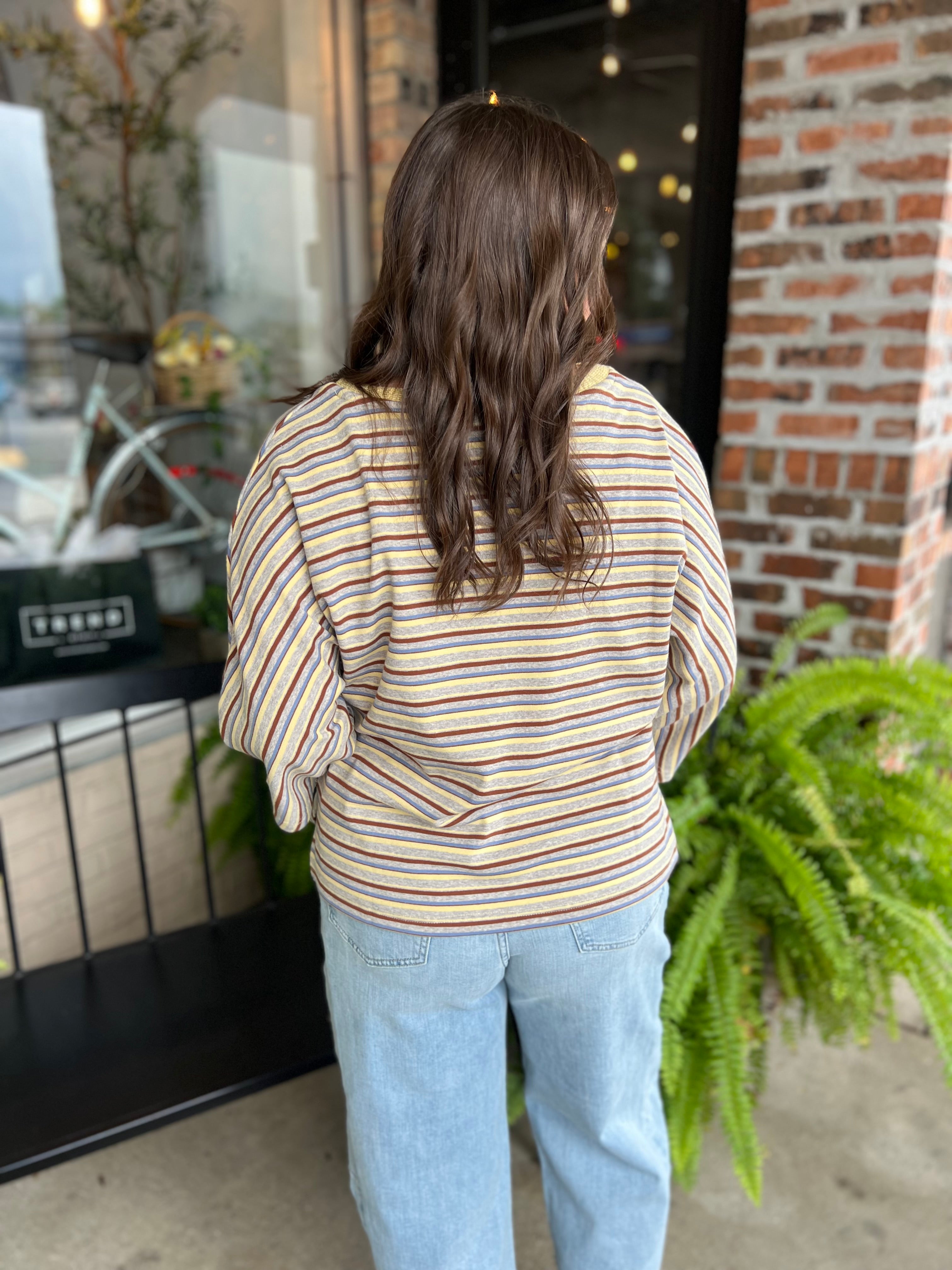 Butter Stripe Dolman Knit Top