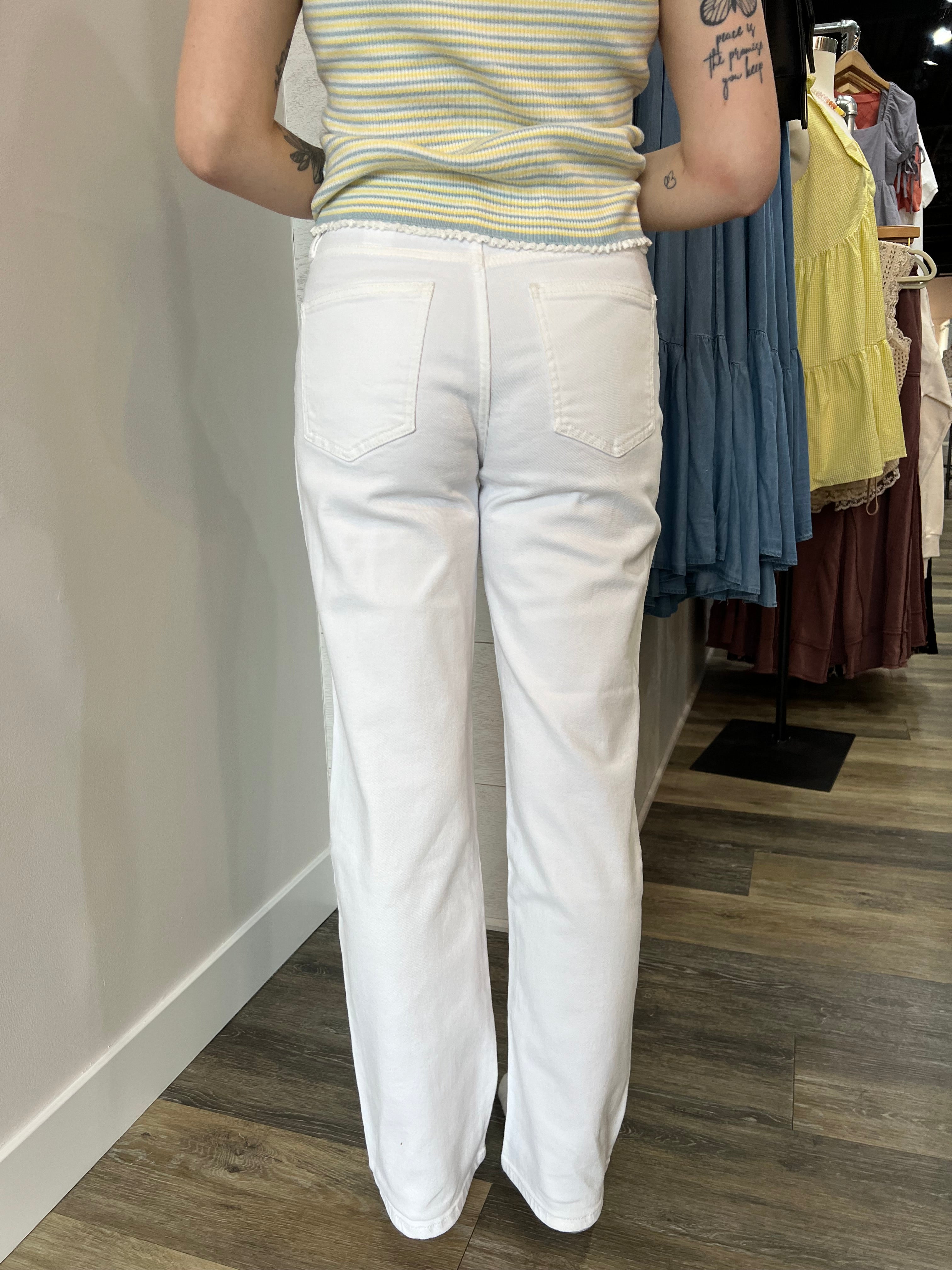 White Codi High Rise Dad Jean - FINAL SALE