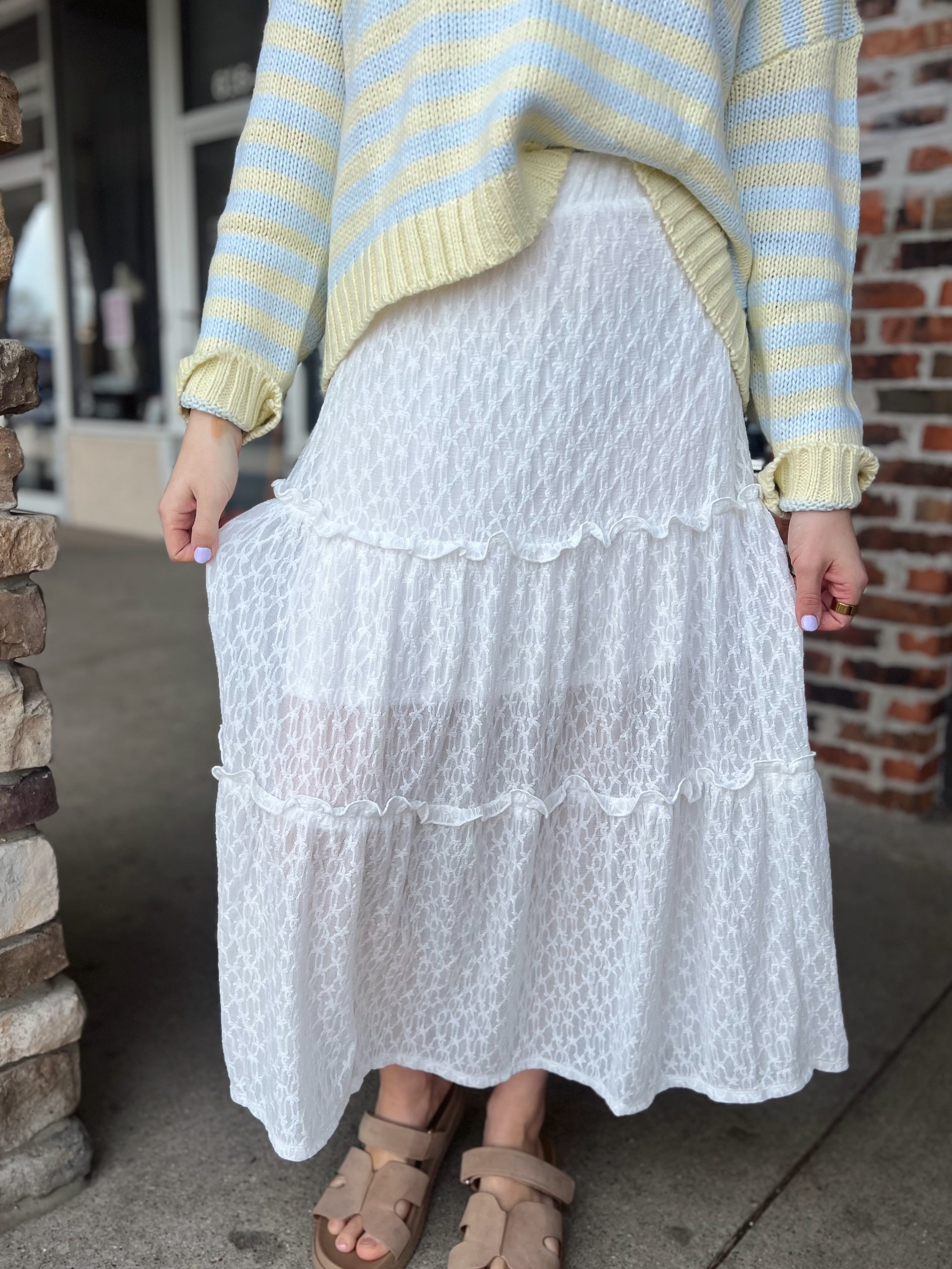 White Lace Maxi Skirt