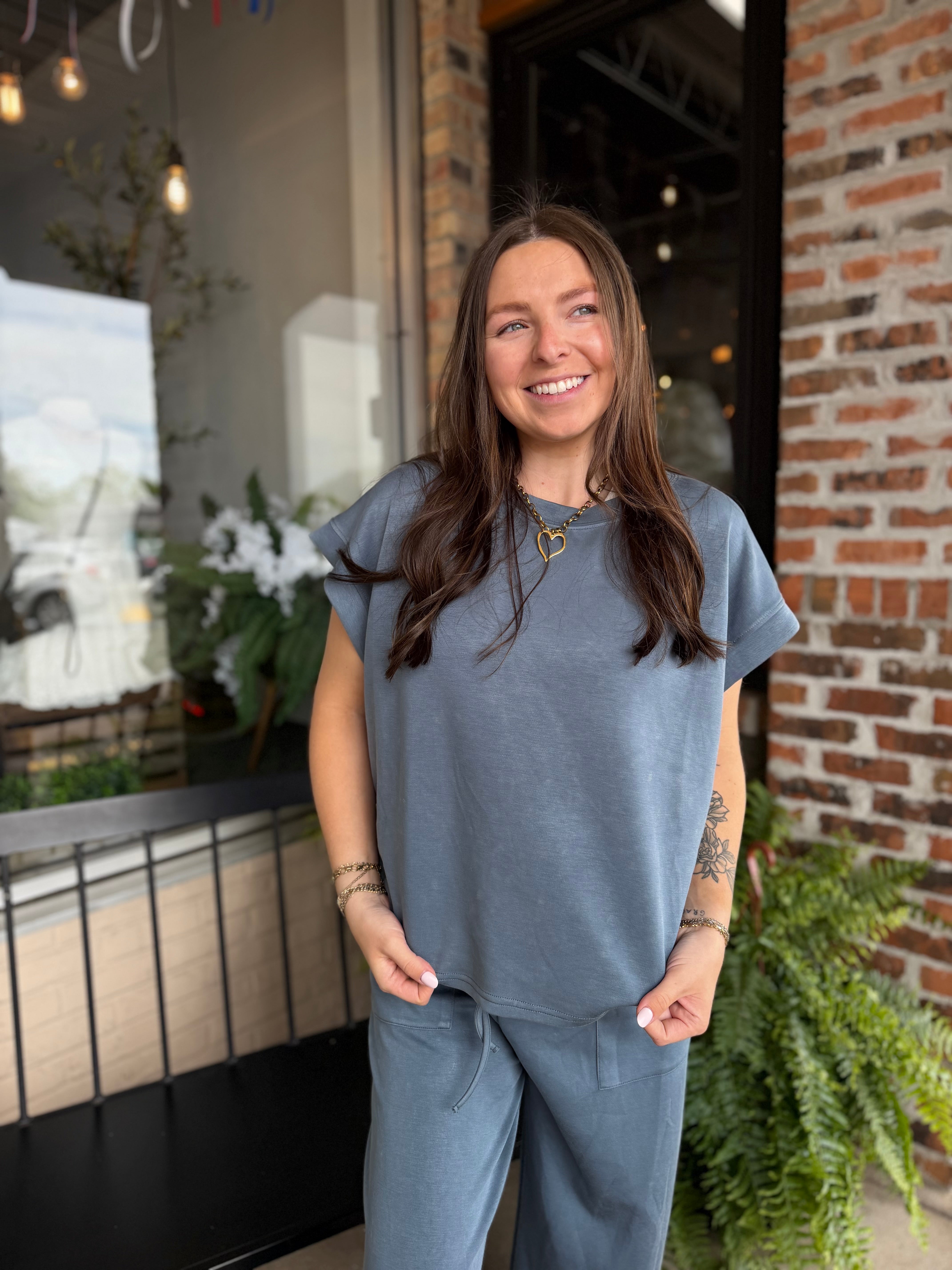 Denim Mineral Wash Top